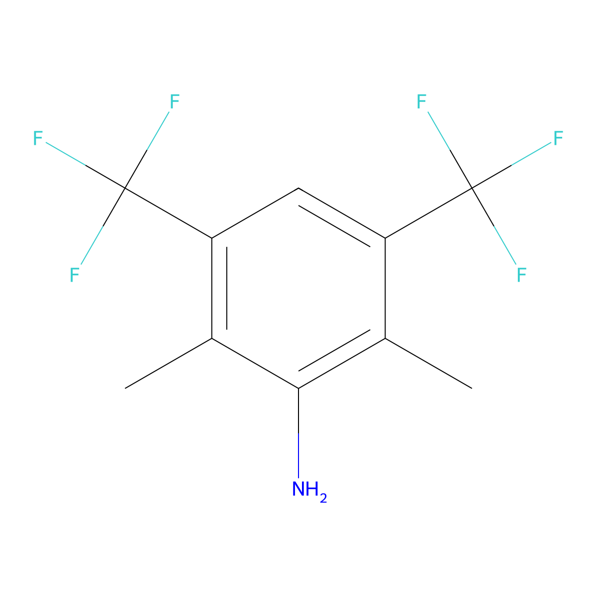 2,6-Dimethyl-3,5-bis(trifluoromethyl)aniline molecular structure, CAS 251651-29-3