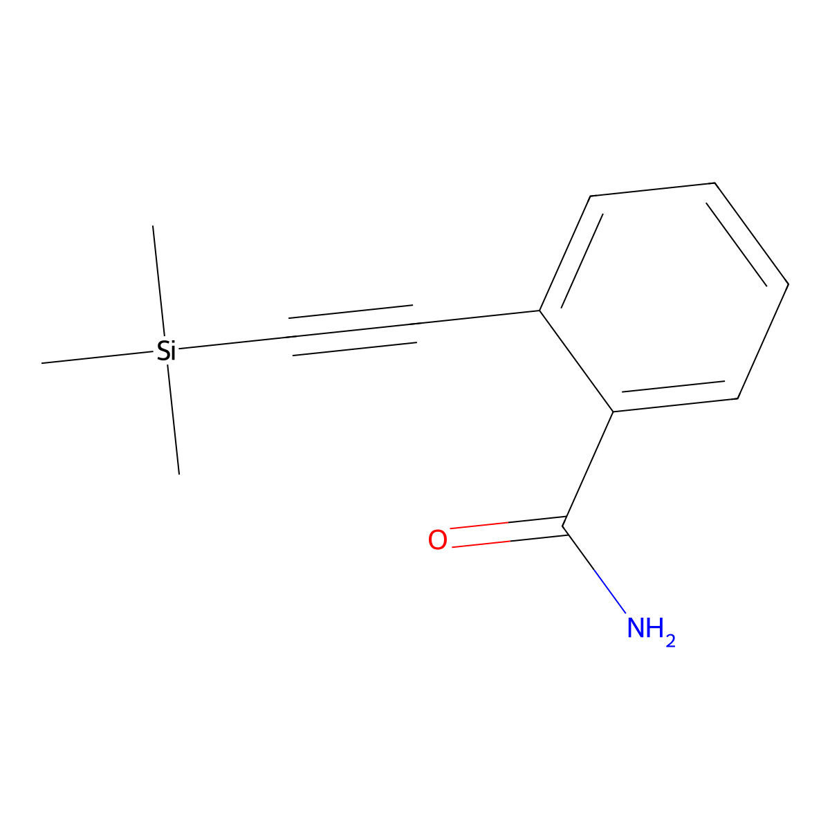 2-((Trimethylsilyl)ethynyl)benzamide molecular structure, CAS 251653-77-7