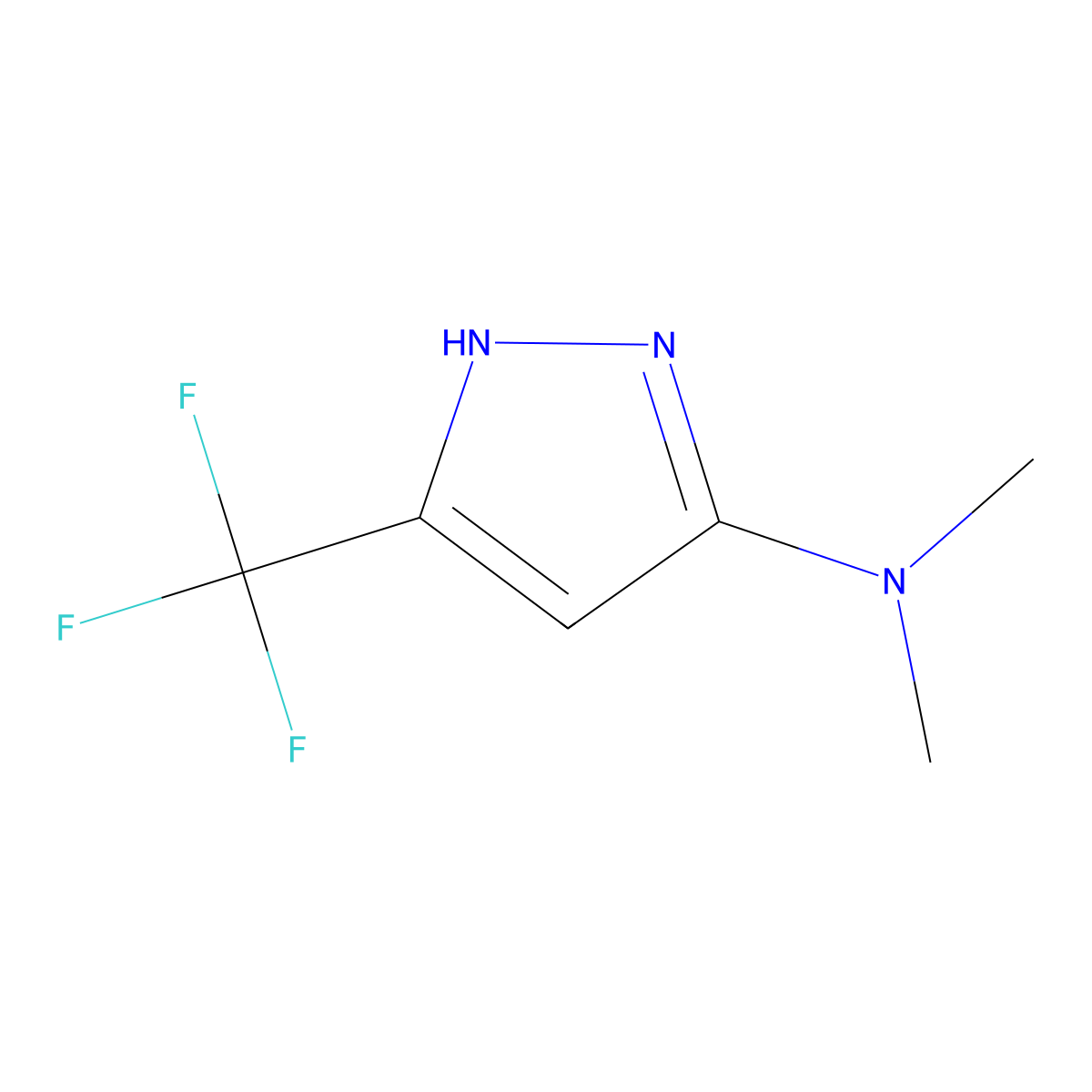N,N-Dimethyl-3-(trifluoromethyl)-1H-pyrazol-5-amine molecular structure, CAS 251658-53-4
