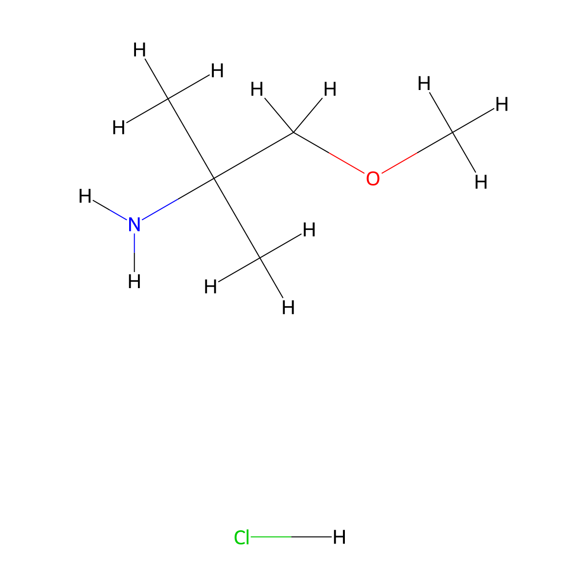 1-Methoxy-2-methylpropan-2-amine hydrochloride molecular structure, CAS 251660-96-5