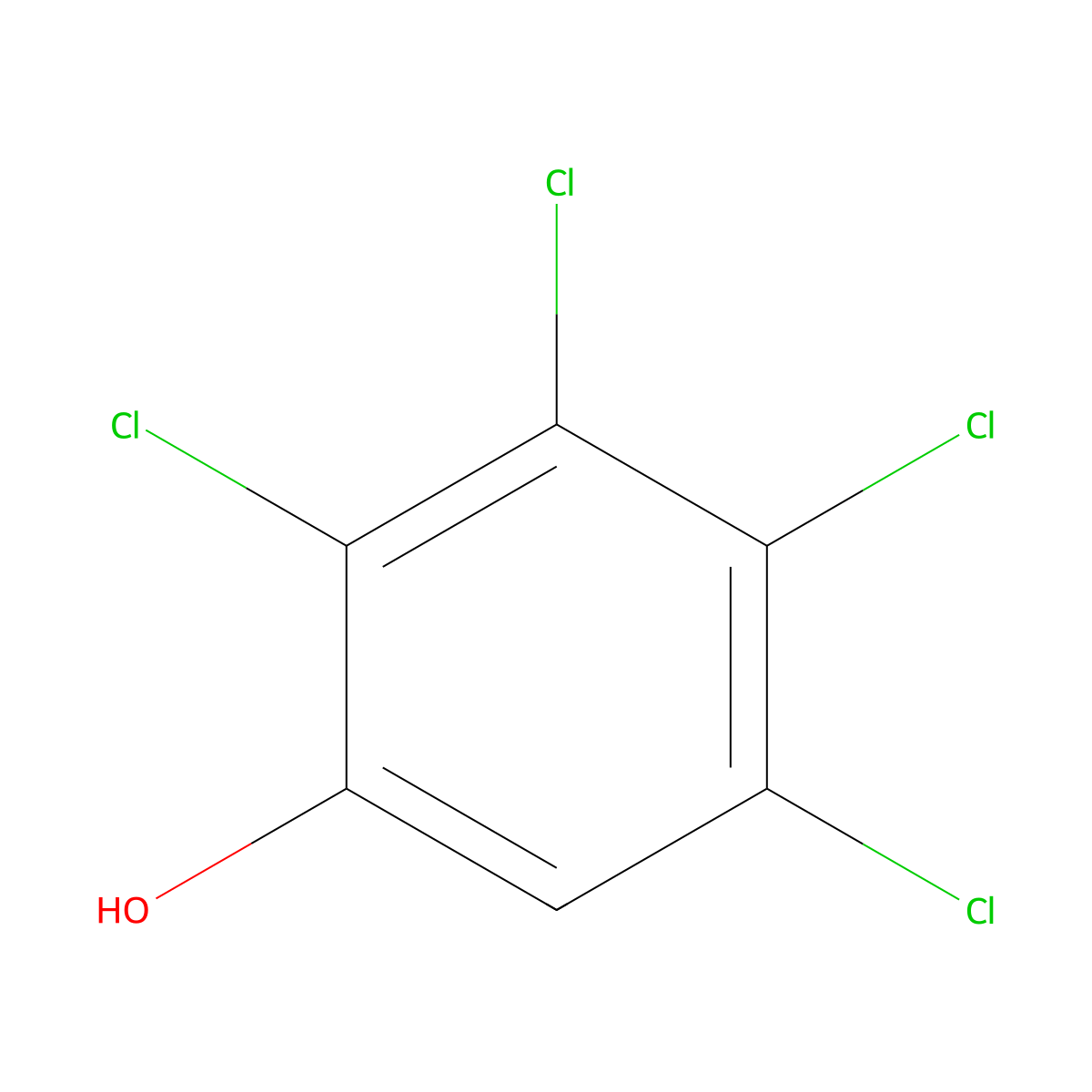 2,3,4,5-Tetrachlorophenol molecular structure, CAS 25167-83-3