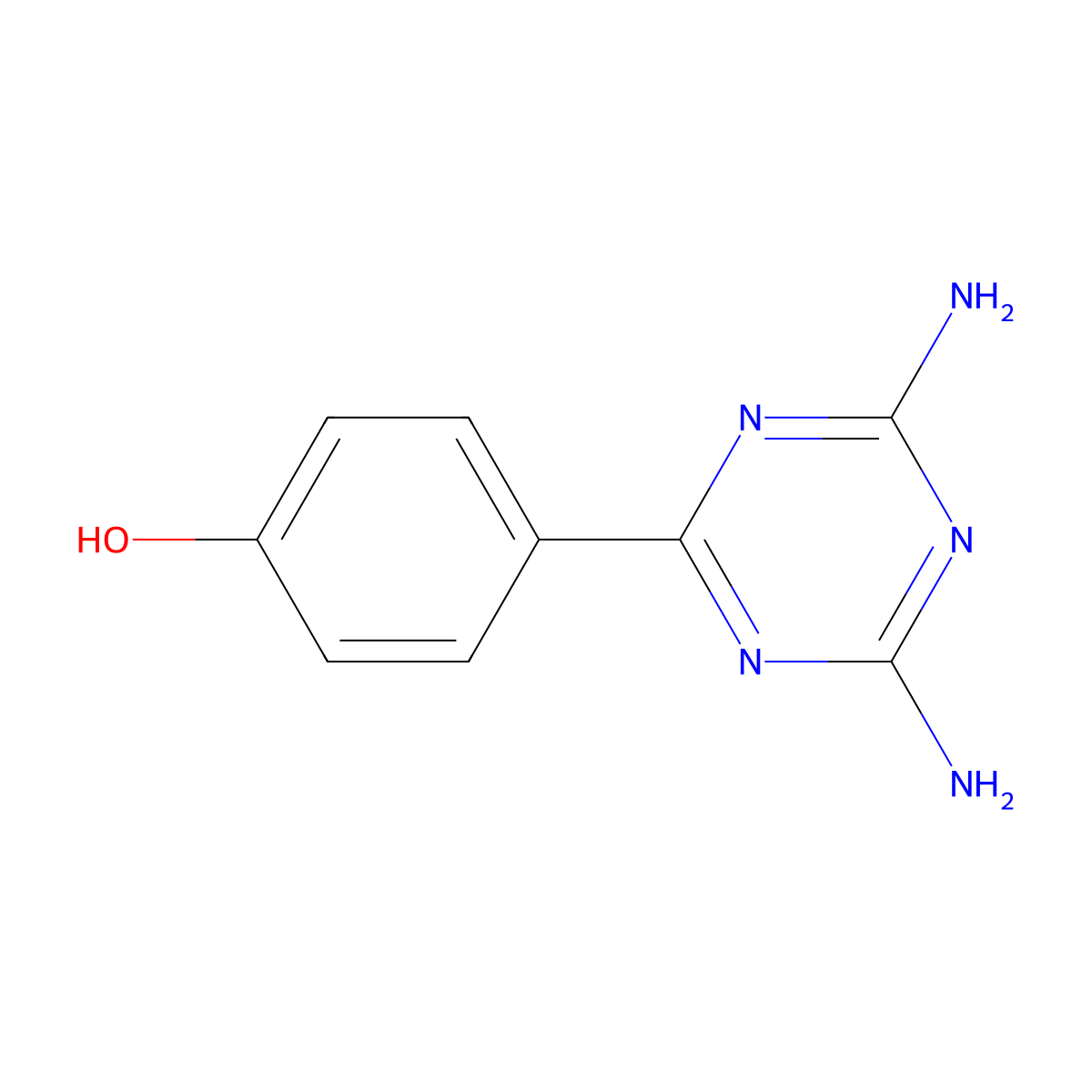 4-(4,6-Diamino-1,3,5-triazin-2-YL)phenol molecular structure, CAS 25171-57-7