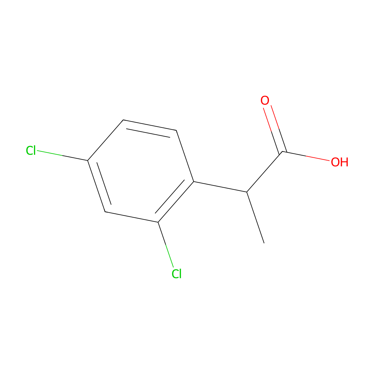2-(2,4-Dichlorophenyl)propanoic acid molecular structure, CAS 25173-21-1