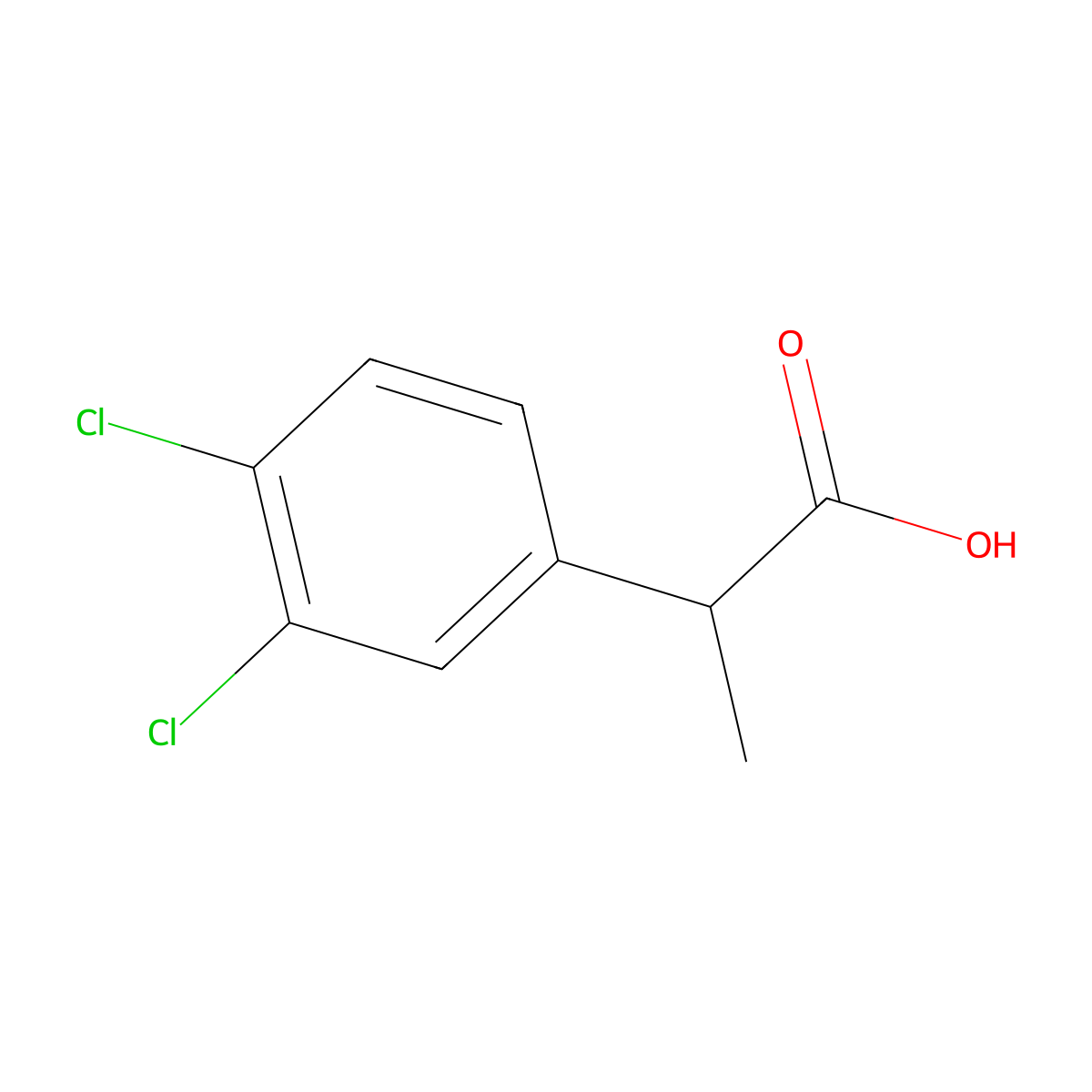3,4-Dichloro-alpha-methylbenzeneacetic acid molecular structure, CAS 25173-22-2