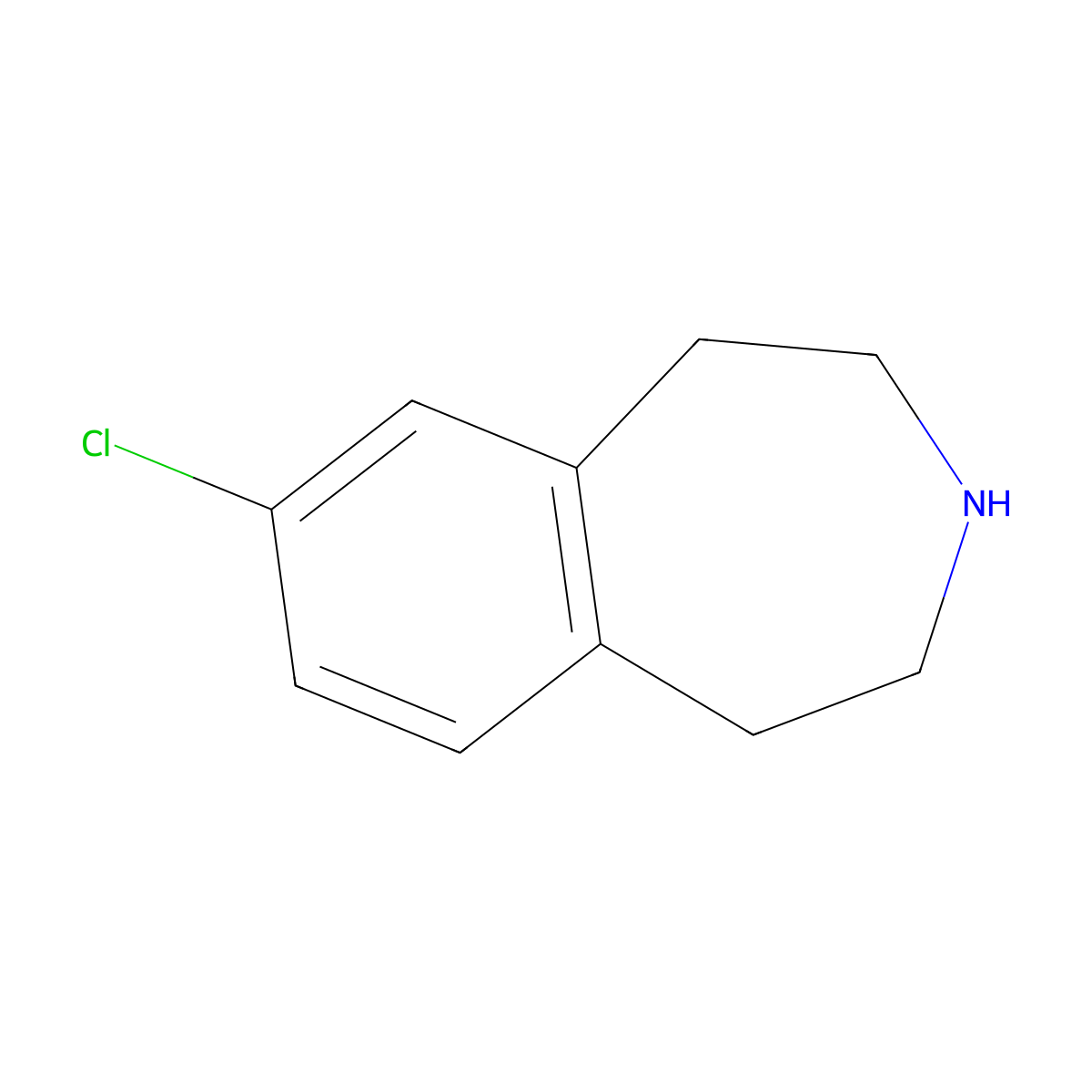 7-Chloro-2,3,4,5-tetrahydro-1H-3-benzazepine molecular structure, CAS 25174-38-3