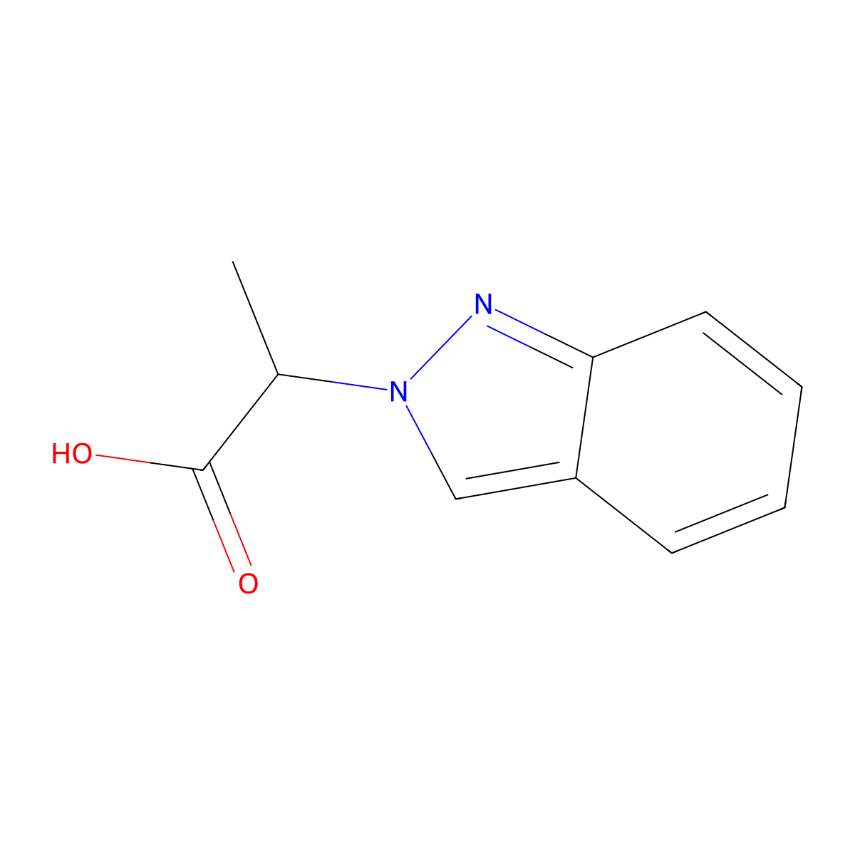 2-(2H-indazol-2-yl)propanoic acid molecular structure, CAS 25174-53-2