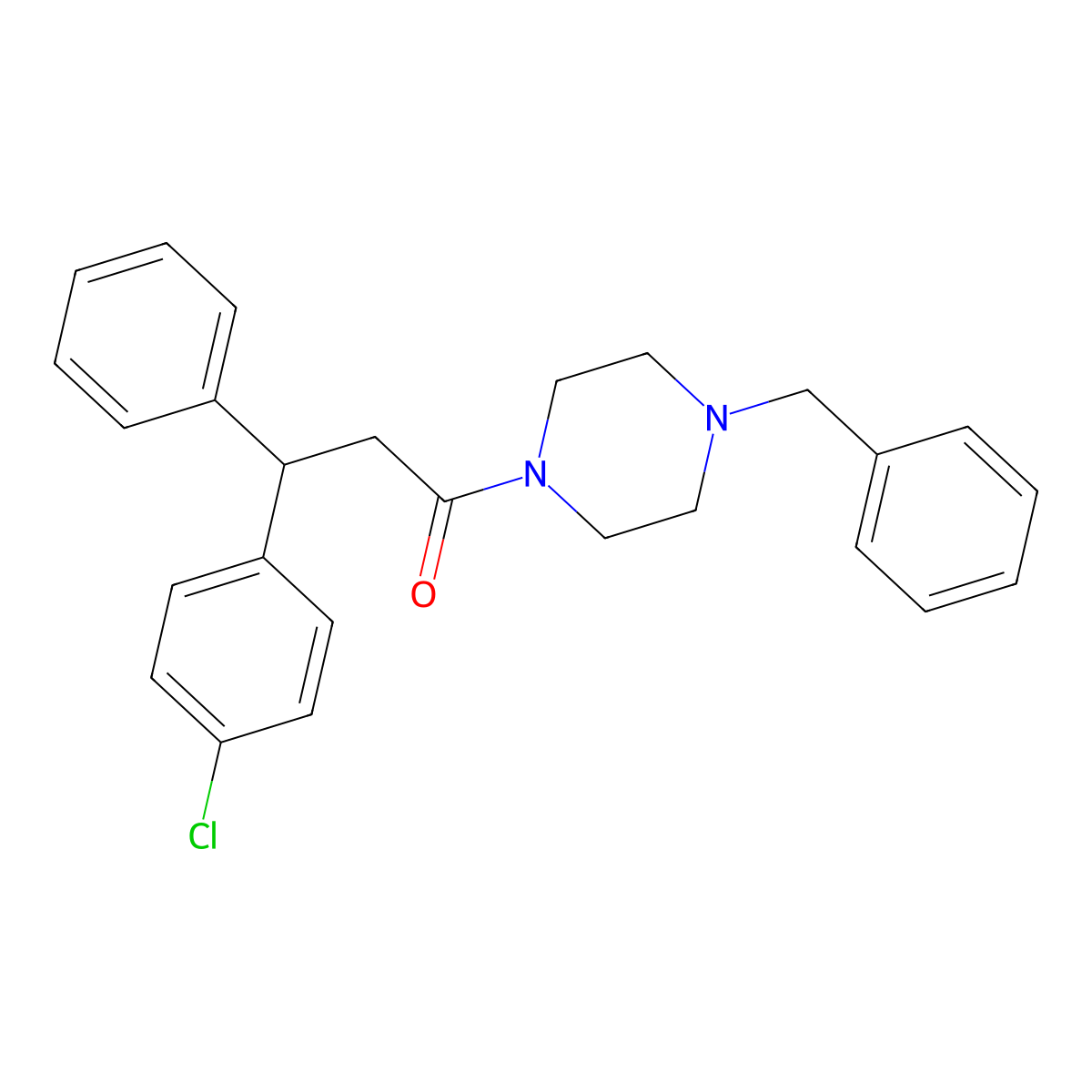 Ketone, 4-benzylpiperazinyl beta-(p-chlorophenyl)phenethyl molecular structure, CAS 25174-65-6