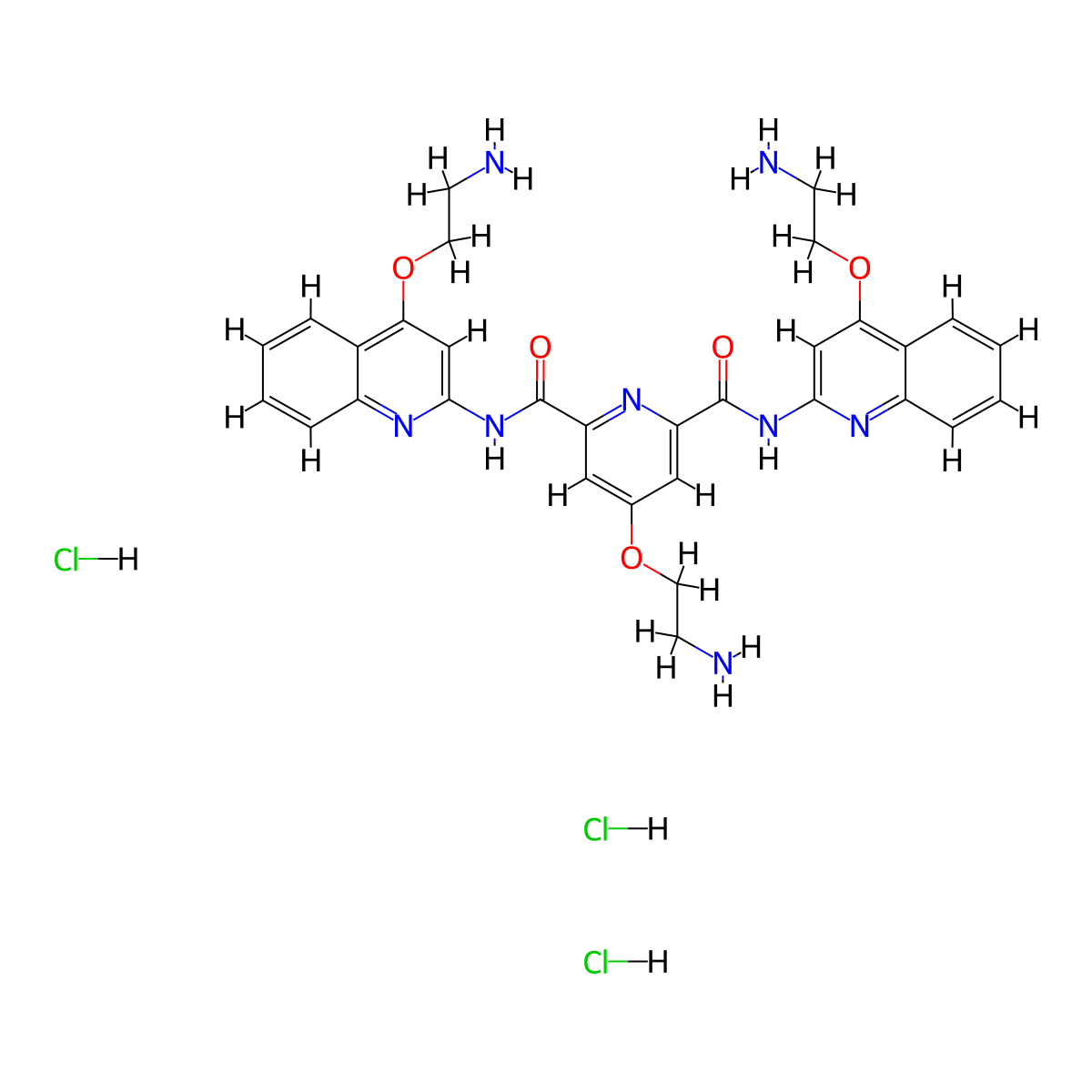 Pyridostatin Trihydrochloride molecular structure, CAS 2517456-88-9