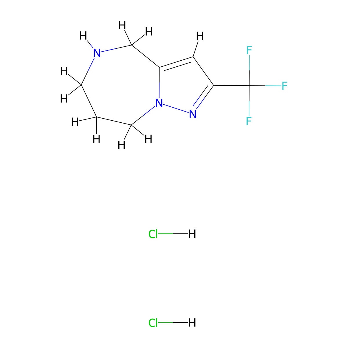 2-(Trifluoromethyl)-5,6,7,8-tetrahydro-4H-pyrazolo[1,5-a][1,4]diazepine dihydrochloride molecular structure, CAS 2517592-55-9