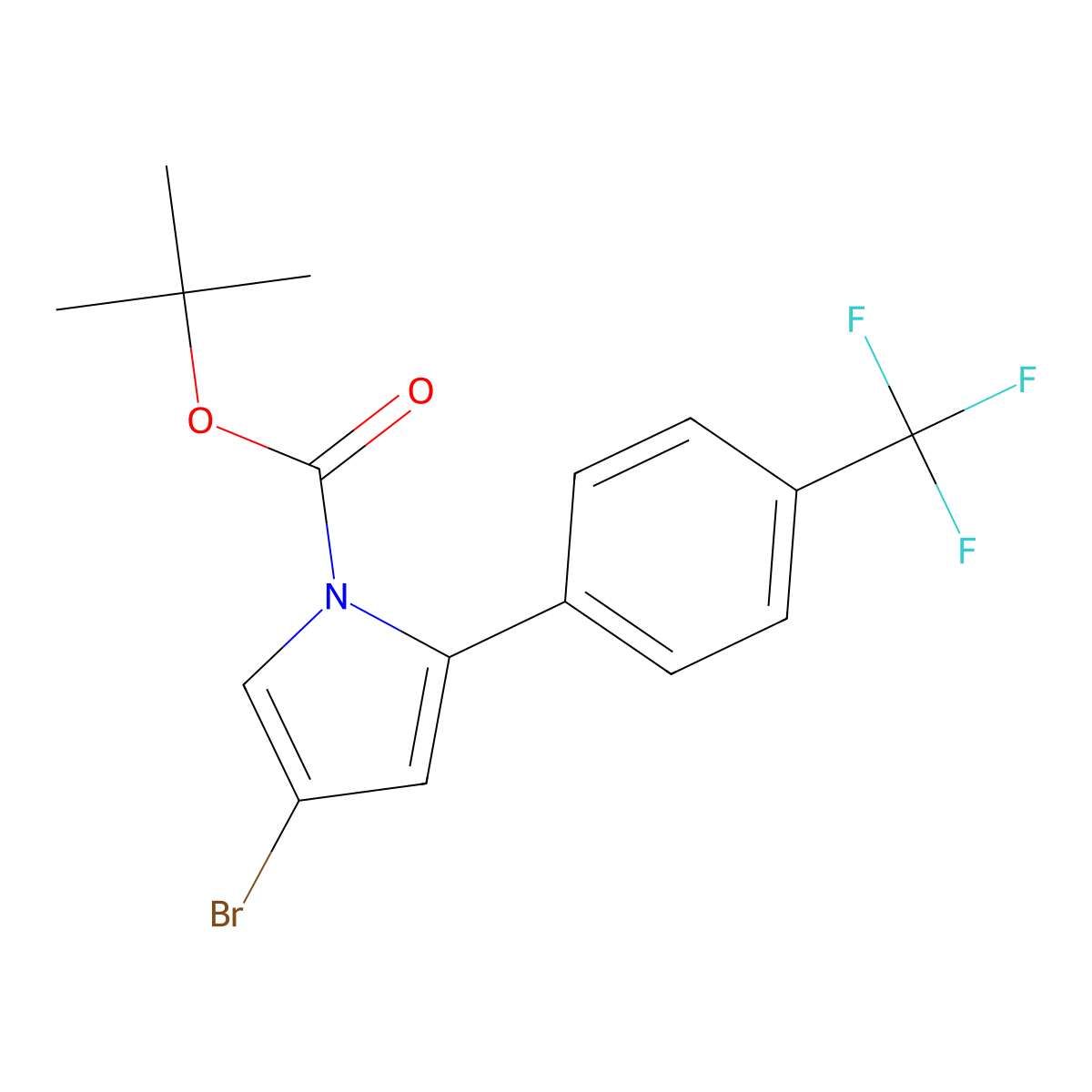 1-Boc-4-bromo-2-[4-(trifluoromethyl)phenyl]-1H-pyrrole molecular structure, CAS 2517593-60-9
