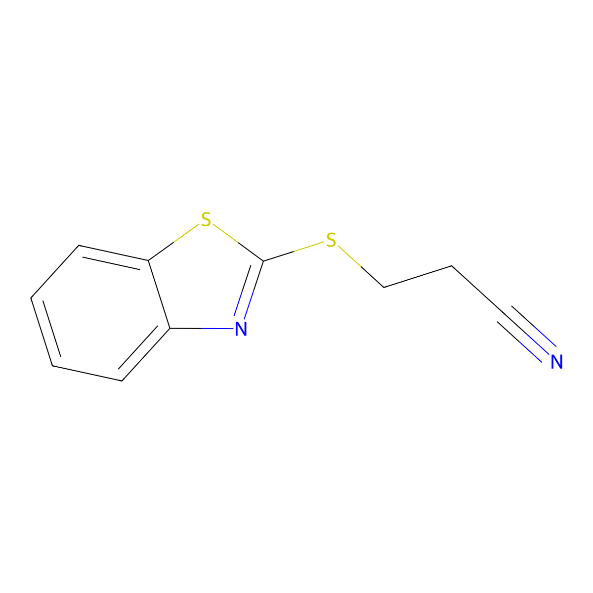 3-(2-Benzothiazolylthio)propionitrile molecular structure, CAS 25176-72-1