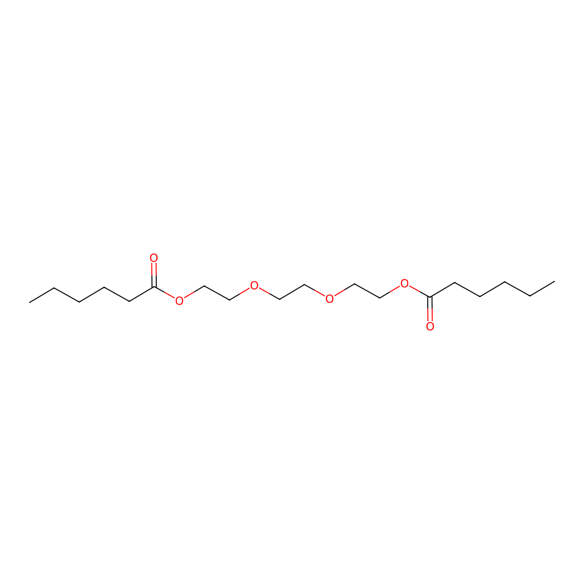 Ethylenebis(oxyethylene) dihexanoate molecular structure, CAS 25176-75-4