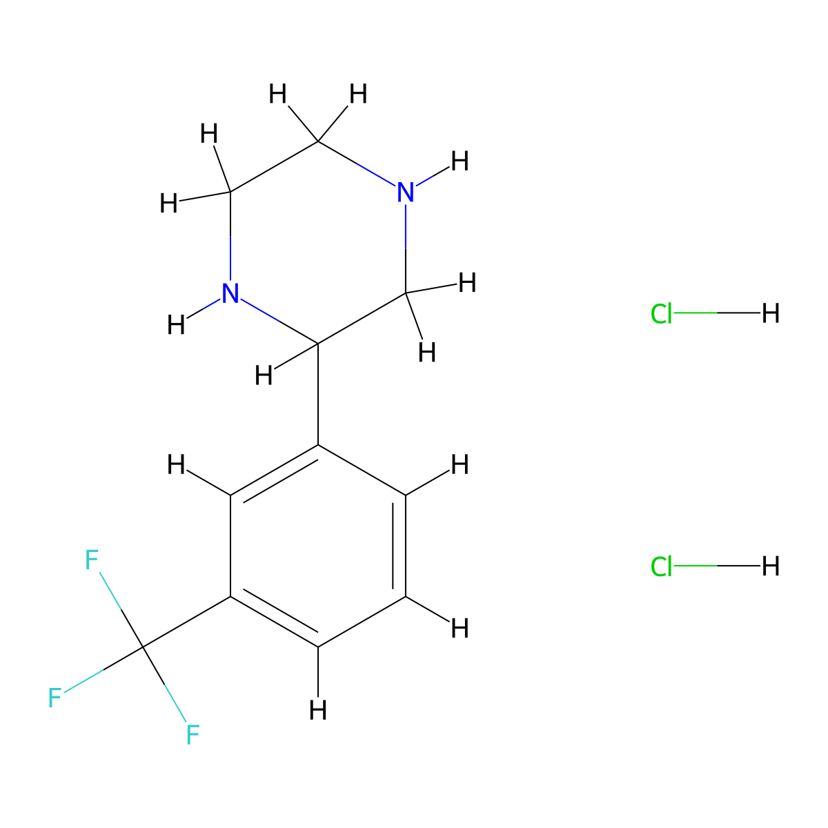 2-[3-(Trifluoromethyl)phenyl]piperazine dihydrochloride molecular structure, CAS 2517636-54-1