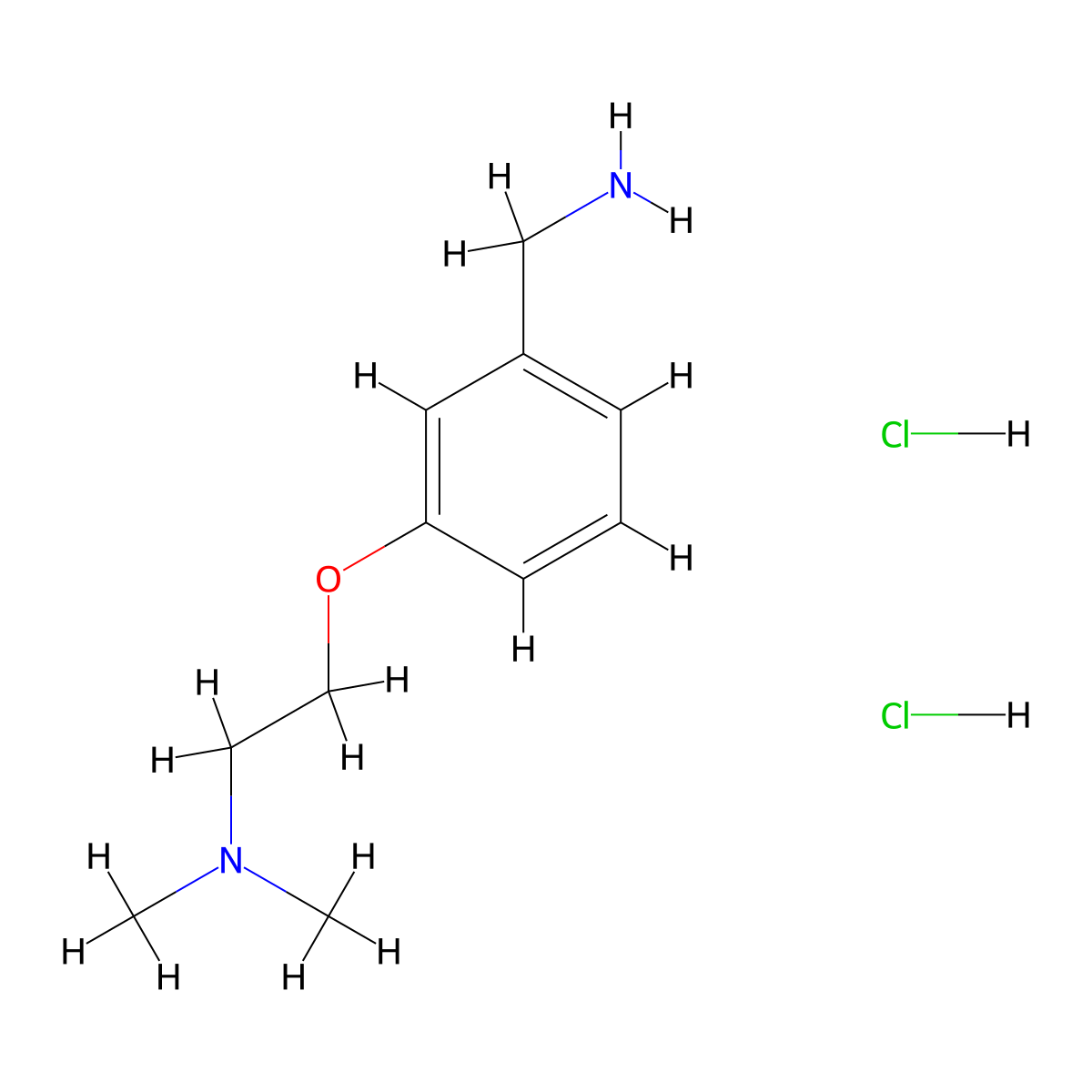 3-[2-(Dimethylamino)ethoxy]benzylamine 2HCl molecular structure, CAS 2517638-12-7