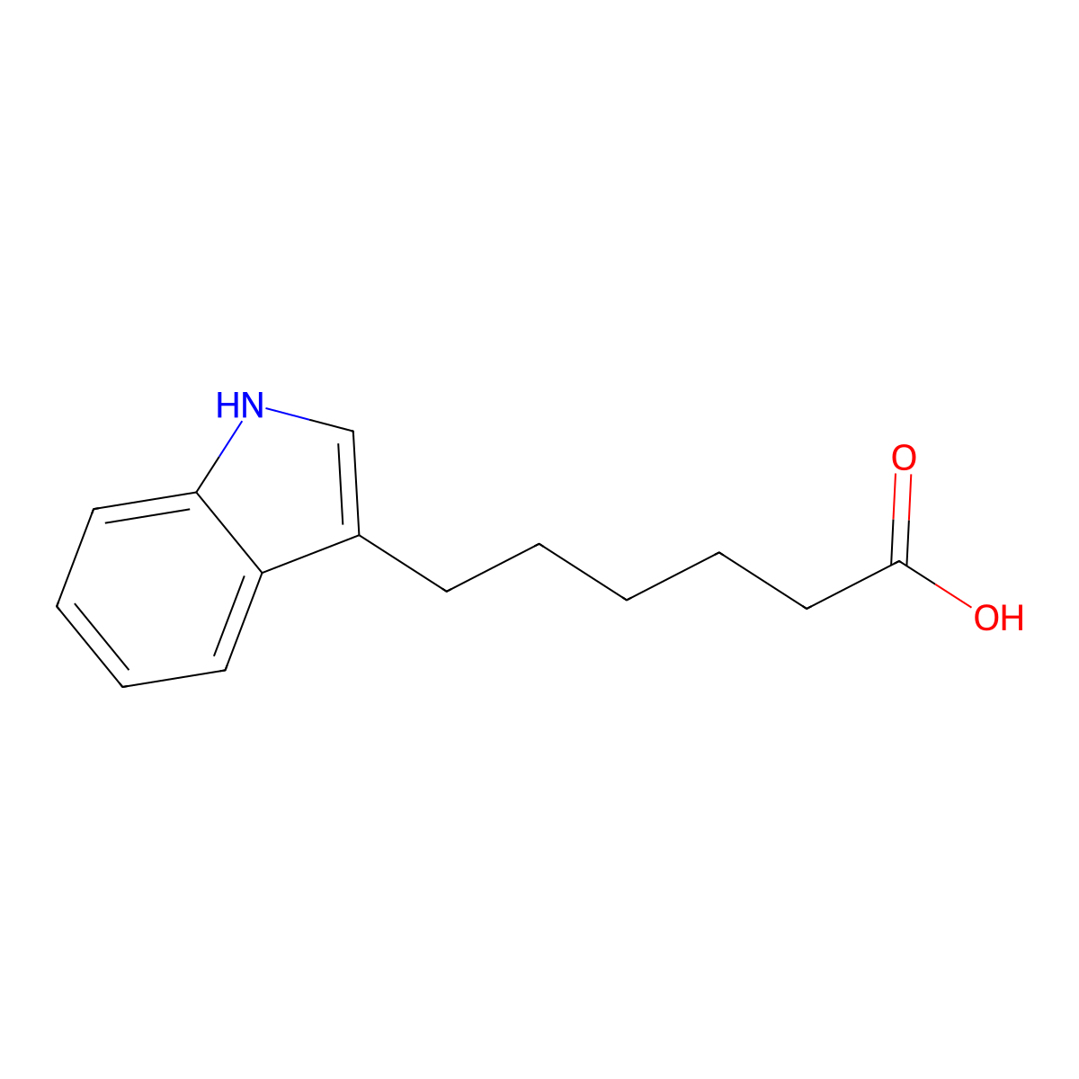 6-(1H-indol-3-yl)hexanoic acid molecular structure, CAS 25177-65-5