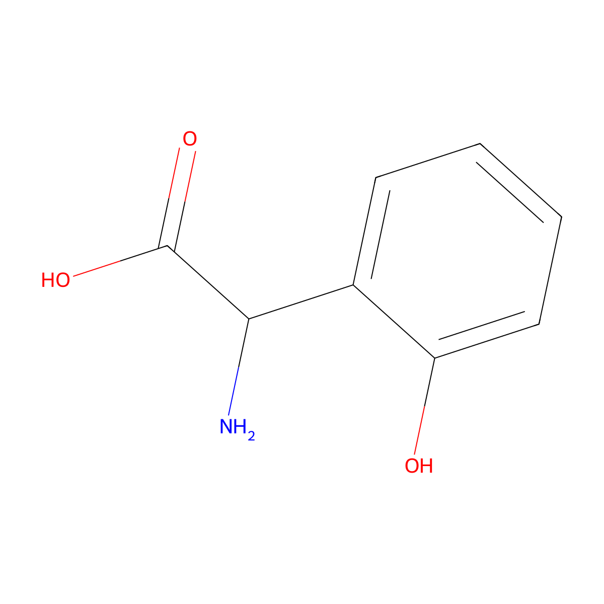 Amino(2-hydroxyphenyl)acetic acid molecular structure, CAS 25178-38-5