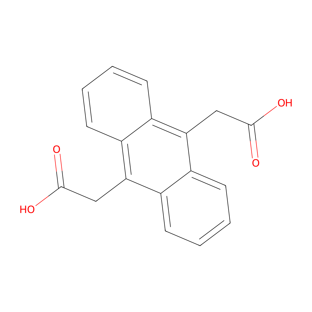 (10-Carboxymethyl-anthracen-9-YL)-acetic acid molecular structure, CAS 25178-60-3