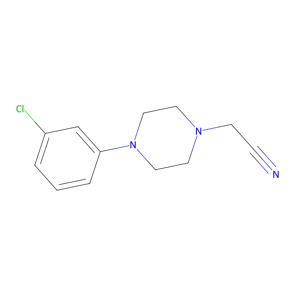 2-[4-(3-Chlorophenyl)piperazin-1-yl]acetonitrile molecular structure, CAS 25178-91-0