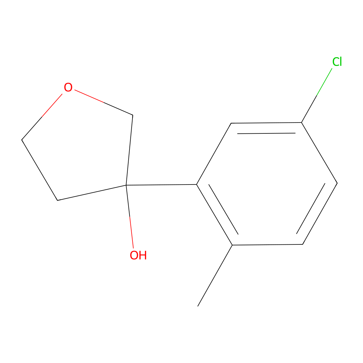 3-(5-Chloro-2-methylphenyl)tetrahydro-3-furanol molecular structure, CAS 2517810-42-1