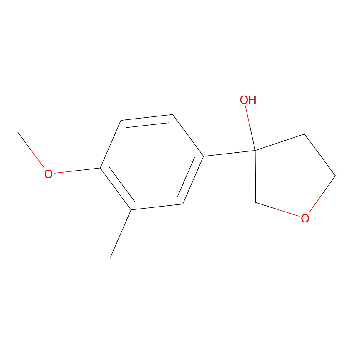 3-(4-Methoxy-3-methylphenyl)oxolan-3-ol molecular structure, CAS 2517810-59-0