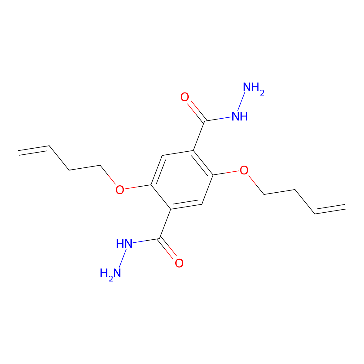 2,5-Bis(but-3-en-1-yloxy)terephthalohydrazide molecular structure, CAS 2517829-09-1