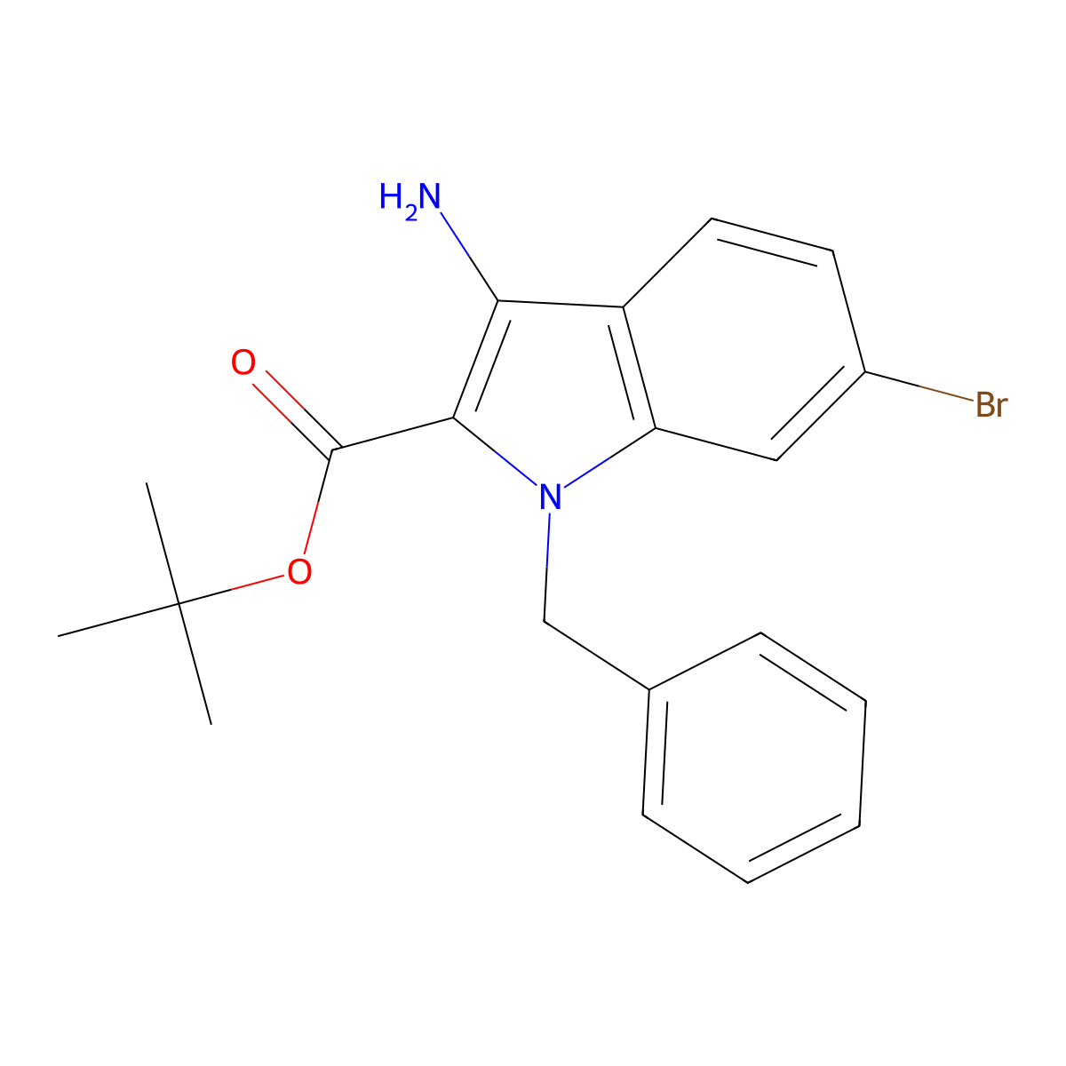 3-Amino-1-benzyl-6-bromo-1H-indole-2-carboxylic acid tert-butyl ester molecular structure, CAS 2517899-13-5