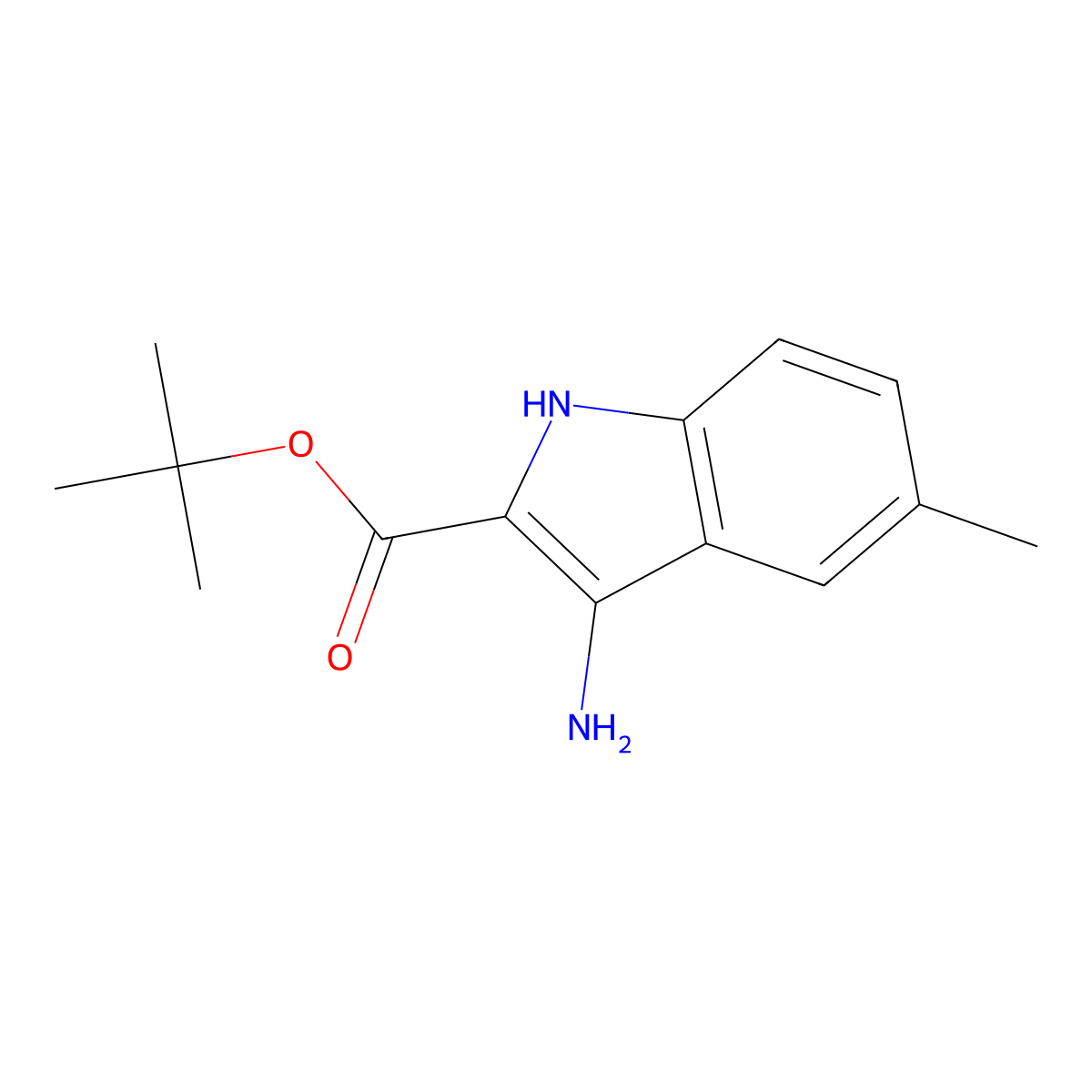 3-Amino-5-methyl-1H-indole-2-carboxylic acid tert-butyl ester molecular structure, CAS 2517899-29-3