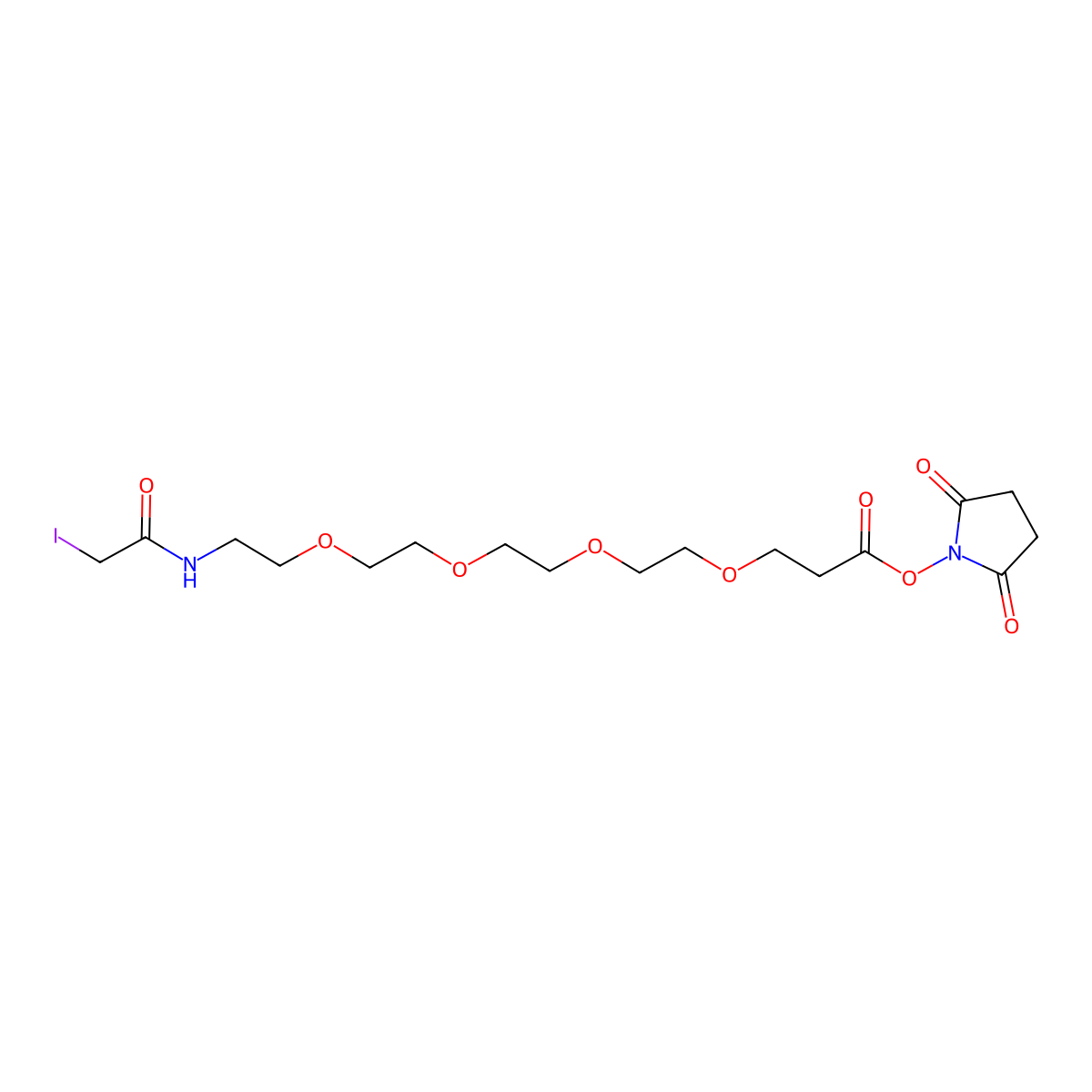 Iodoacetyl-PEG4-NHS ester molecular structure, CAS 2517899-65-7