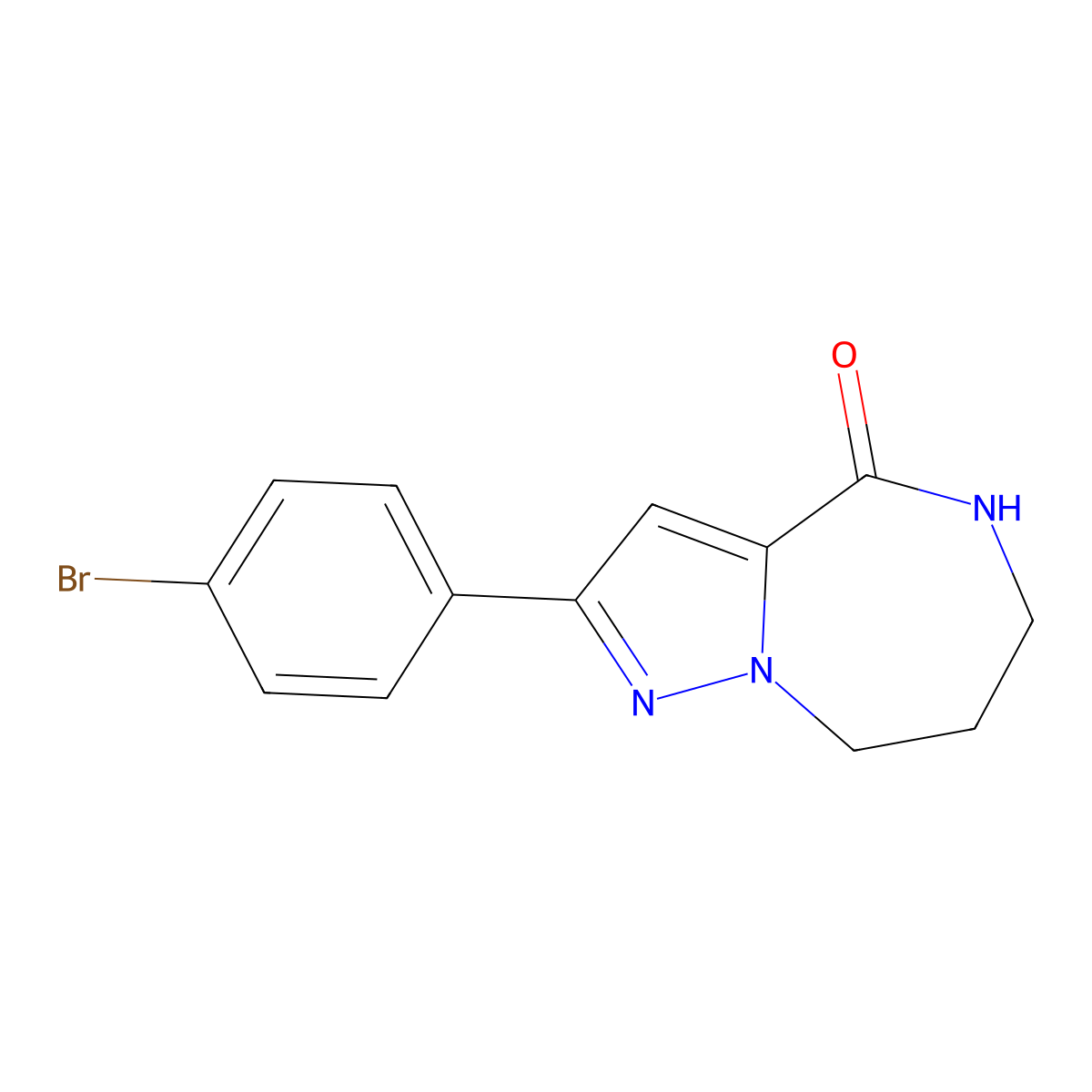 2-(4-Bromophenyl)-5,6,7,8-tetrahydropyrazolo[1,5-a][1,4]diazepin-4-one molecular structure, CAS 2517900-85-3