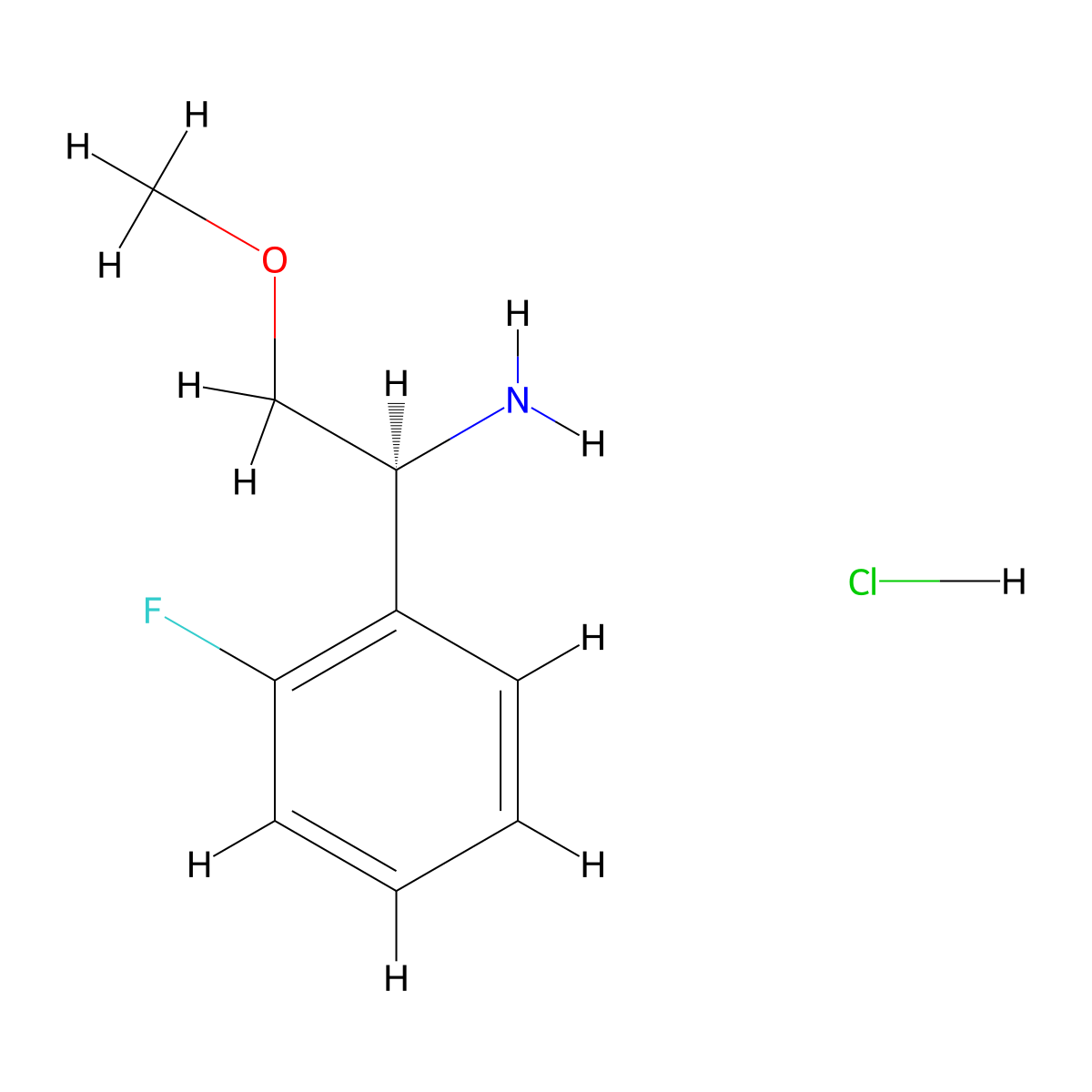 (S)-1-(2-Fluorophenyl)-2-methoxyethan-1-amine hydrochloride molecular structure, CAS 2517901-11-8