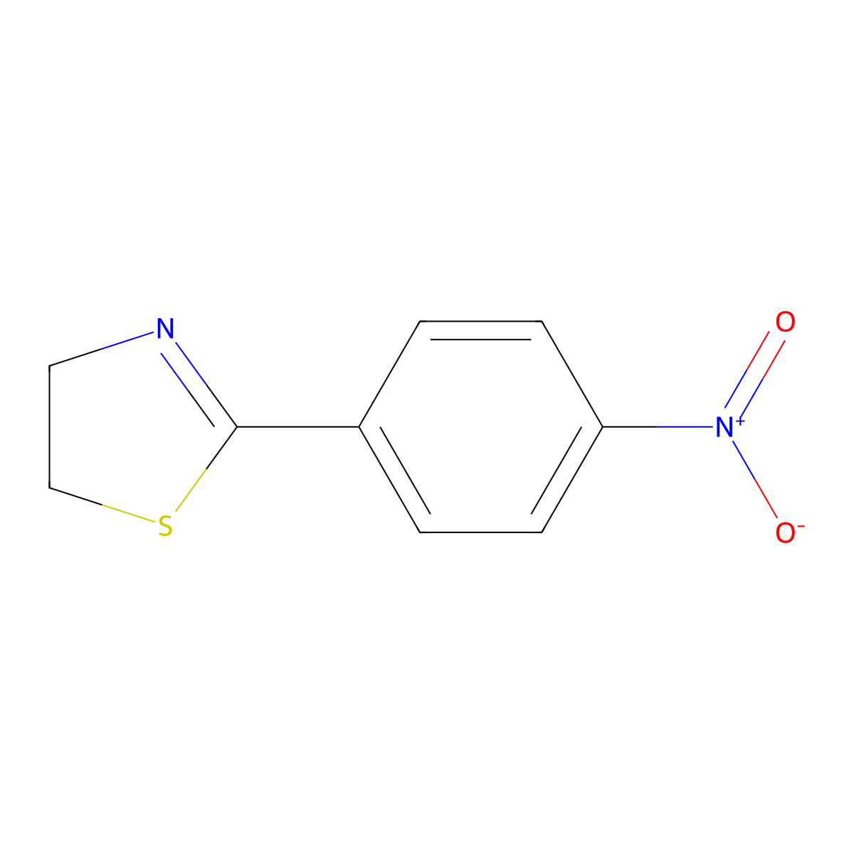 Thiazole, 4,5-dihydro-2-(4-nitrophenyl)- molecular structure, CAS 2518-13-0