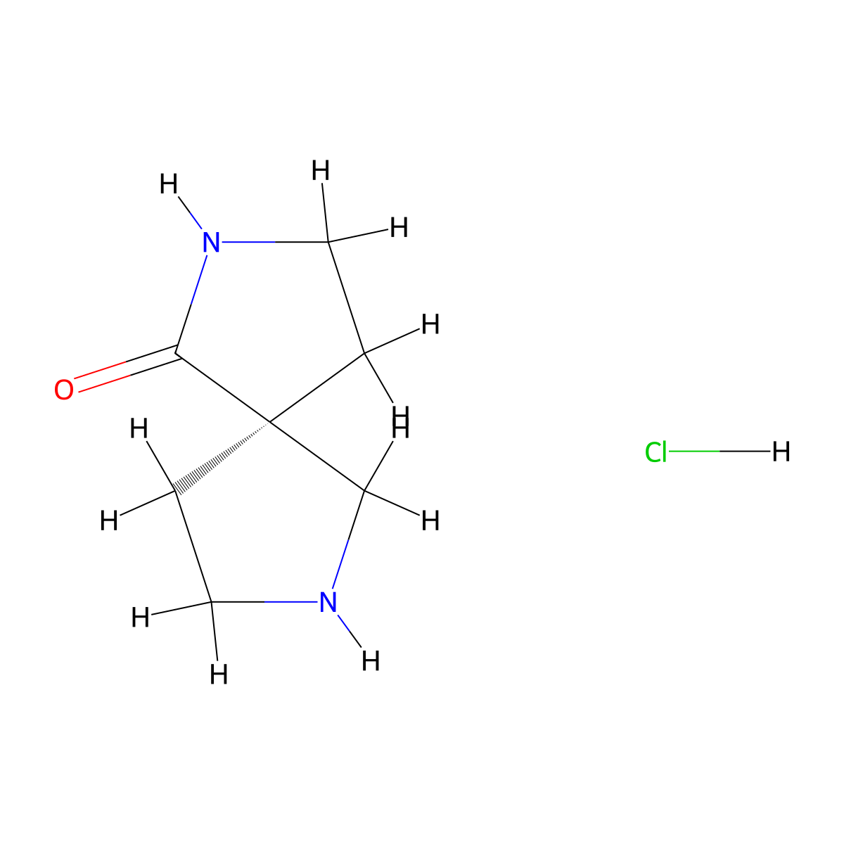 (5S)-2,7-diazaspiro[4.4]nonan-1-one;hydrochloride molecular structure, CAS 2518063-72-2