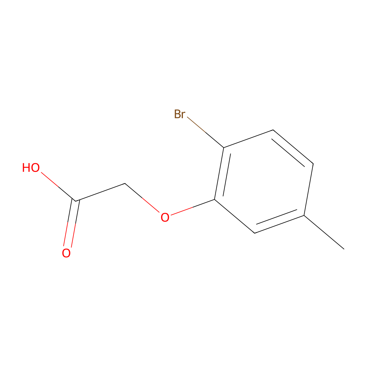 2-(2-Bromo-5-methylphenoxy)acetic acid molecular structure, CAS 25181-64-0
