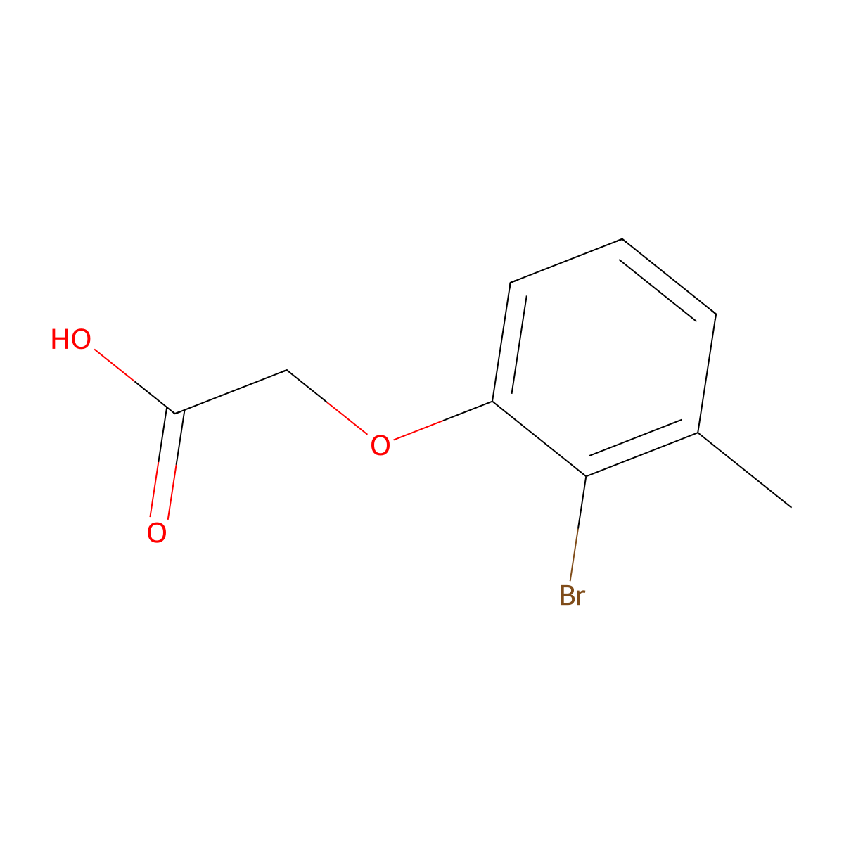 2-(2-Bromo-3-methylphenoxy)acetic acid molecular structure, CAS 25181-65-1