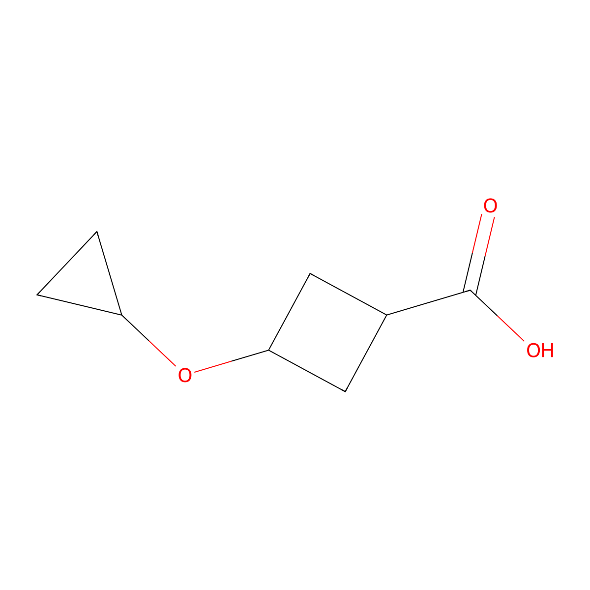 3-Cyclopropoxycyclobutane-1-carboxylic acid molecular structure, CAS 2518152-53-7