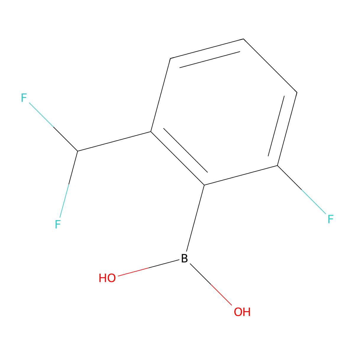 [2-(Difluoromethyl)-6-fluorophenyl]boranediol molecular structure, CAS 2518245-83-3