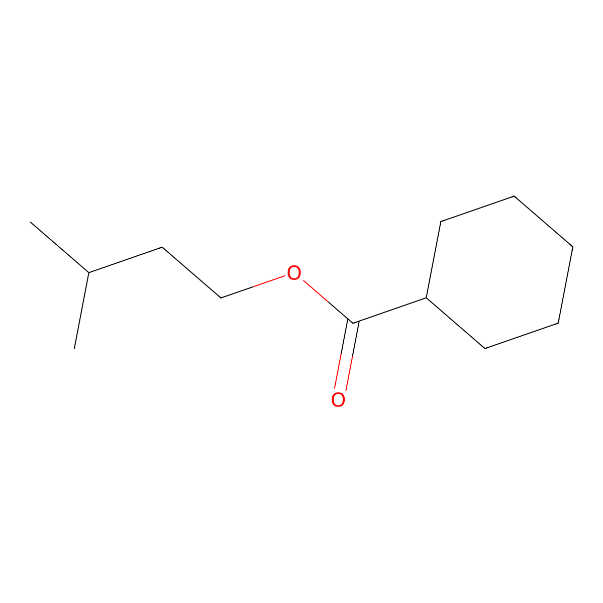 Isopentyl cyclohexanecarboxylate molecular structure, CAS 25183-19-1