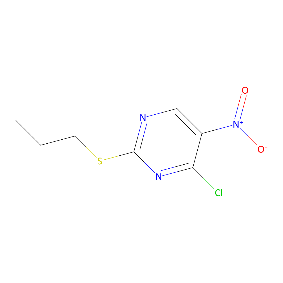 4-Chloro-5-nitro-2-(propylsulfanyl)pyrimidine molecular structure, CAS 2518331-26-3