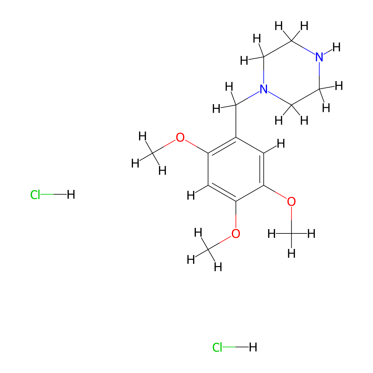 1-(2,4,5-Trimethoxybenzyl)piperazine Dihydrochloride molecular structure, CAS 2518359-32-3