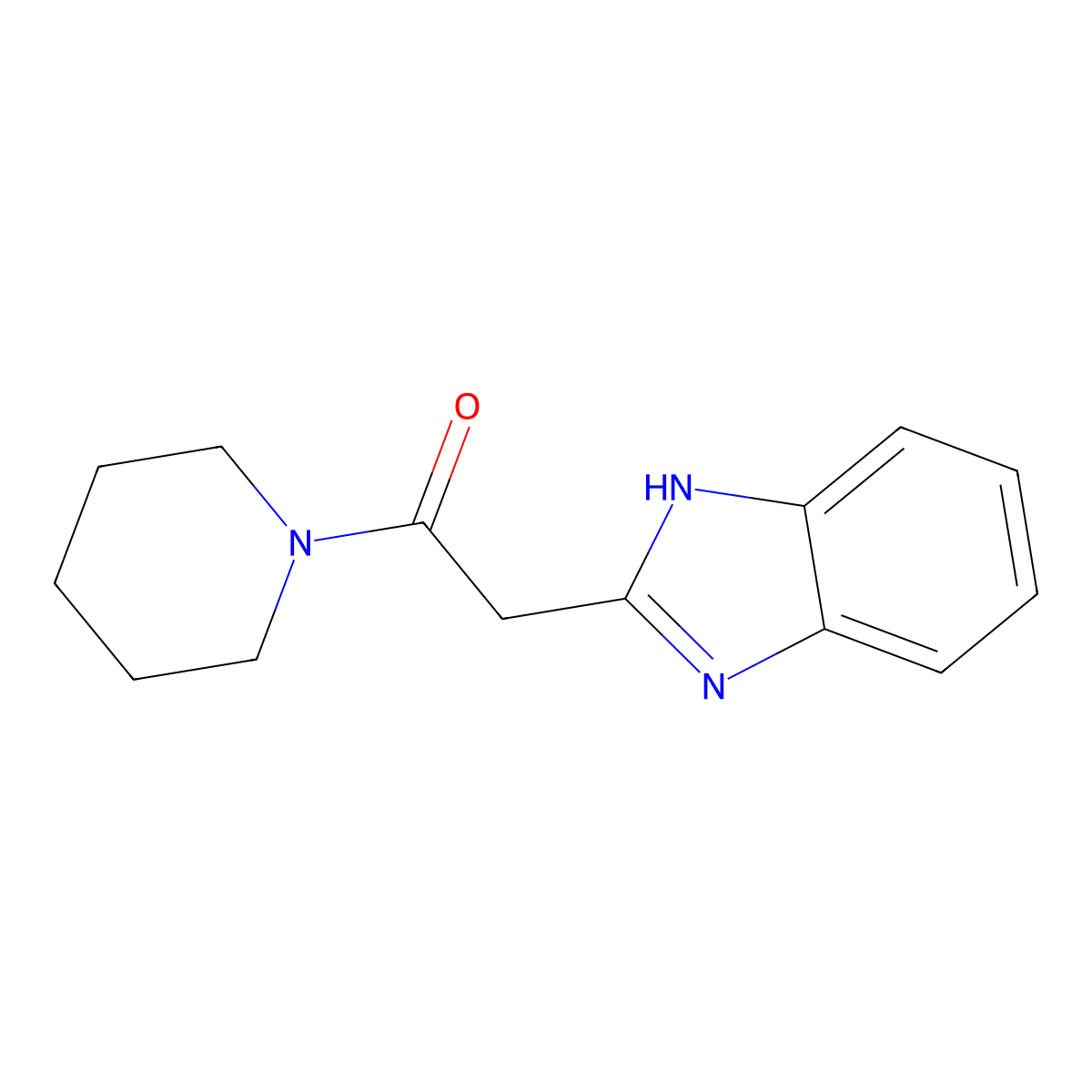 2-(1H-benzimidazol-2-yl)-1-piperidin-1-ylethanone molecular structure, CAS 25184-03-6