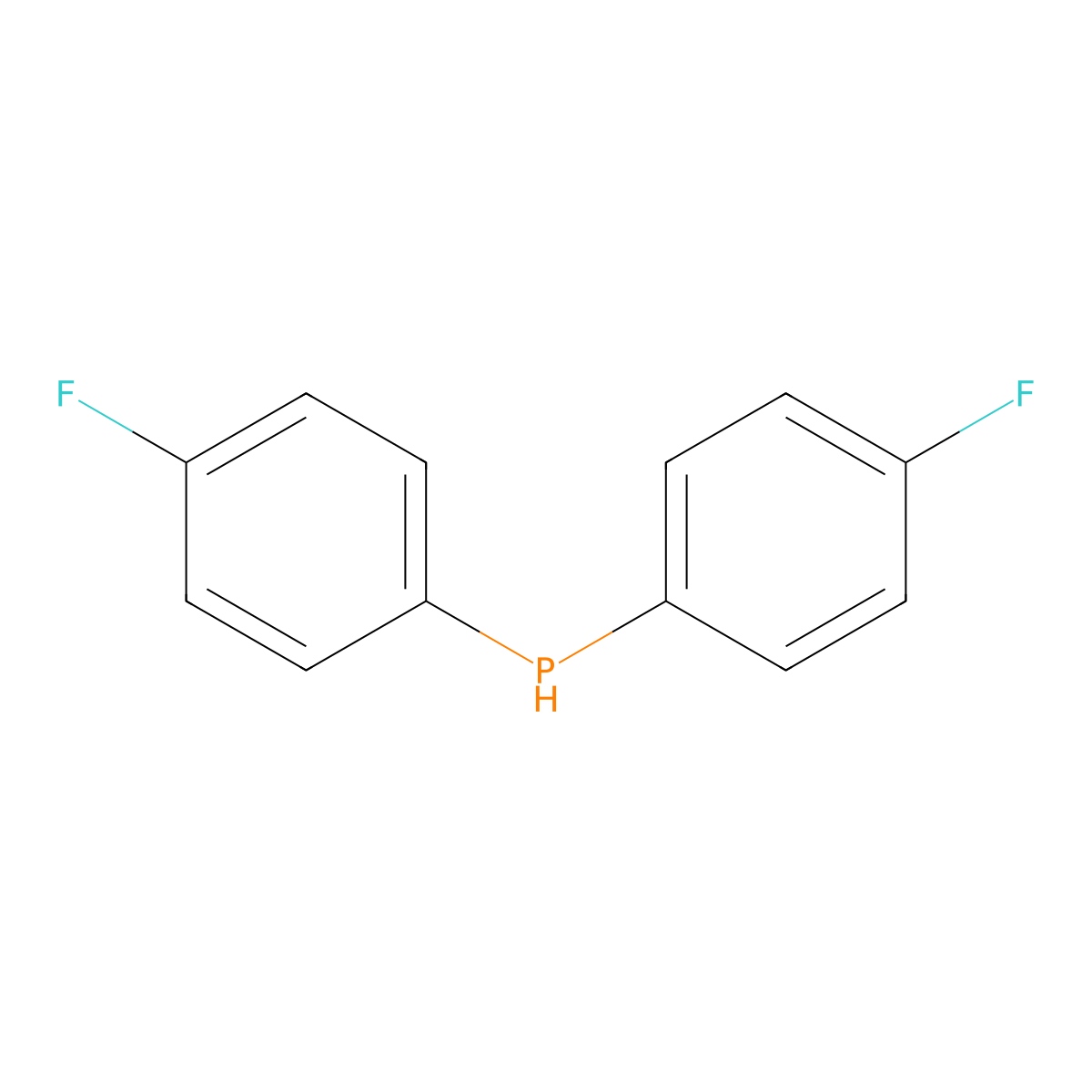 Bis(4-fluorophenyl)phosphane molecular structure, CAS 25186-17-8