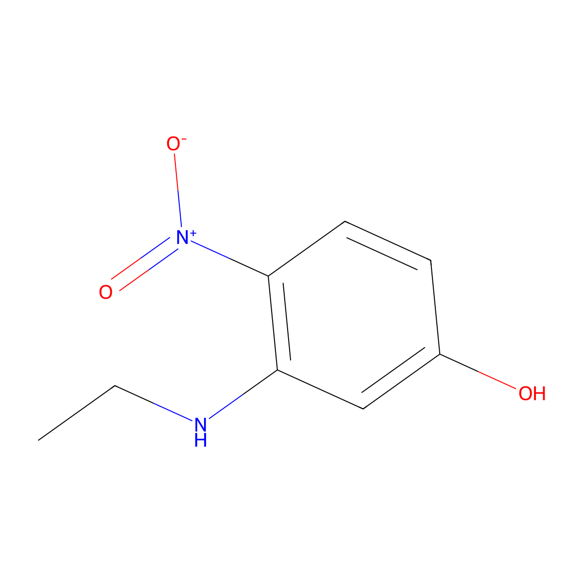 3-(Ethylamino)-4-nitrophenol molecular structure, CAS 25186-40-7