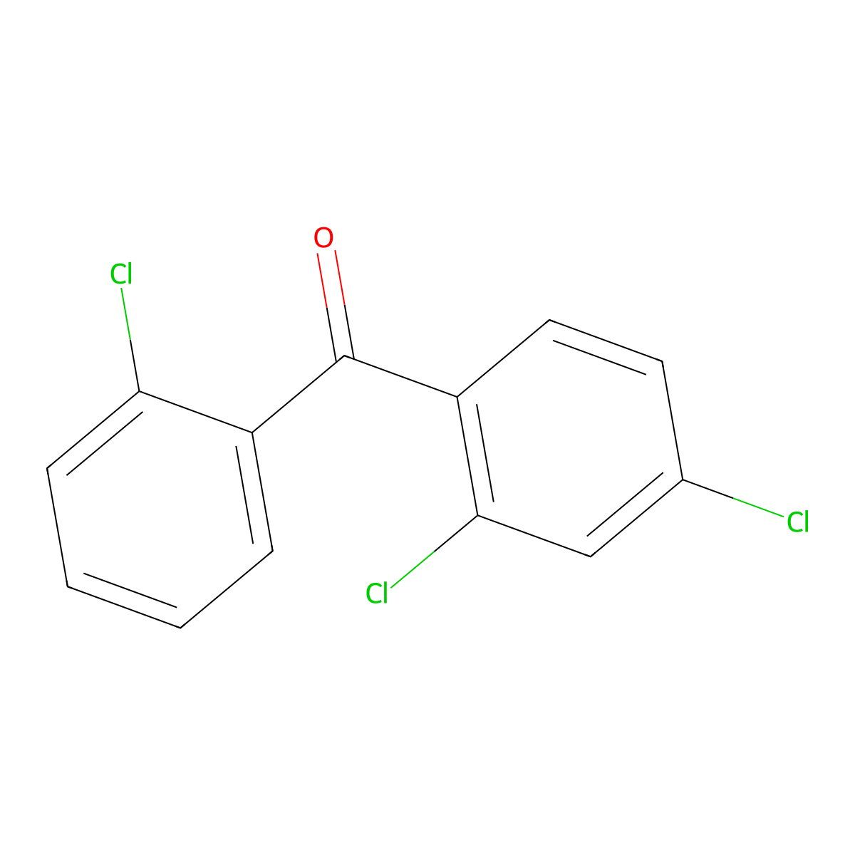 (2-Chlorophenyl)(2,4-dichlorophenyl)methanone molecular structure, CAS 25187-05-7