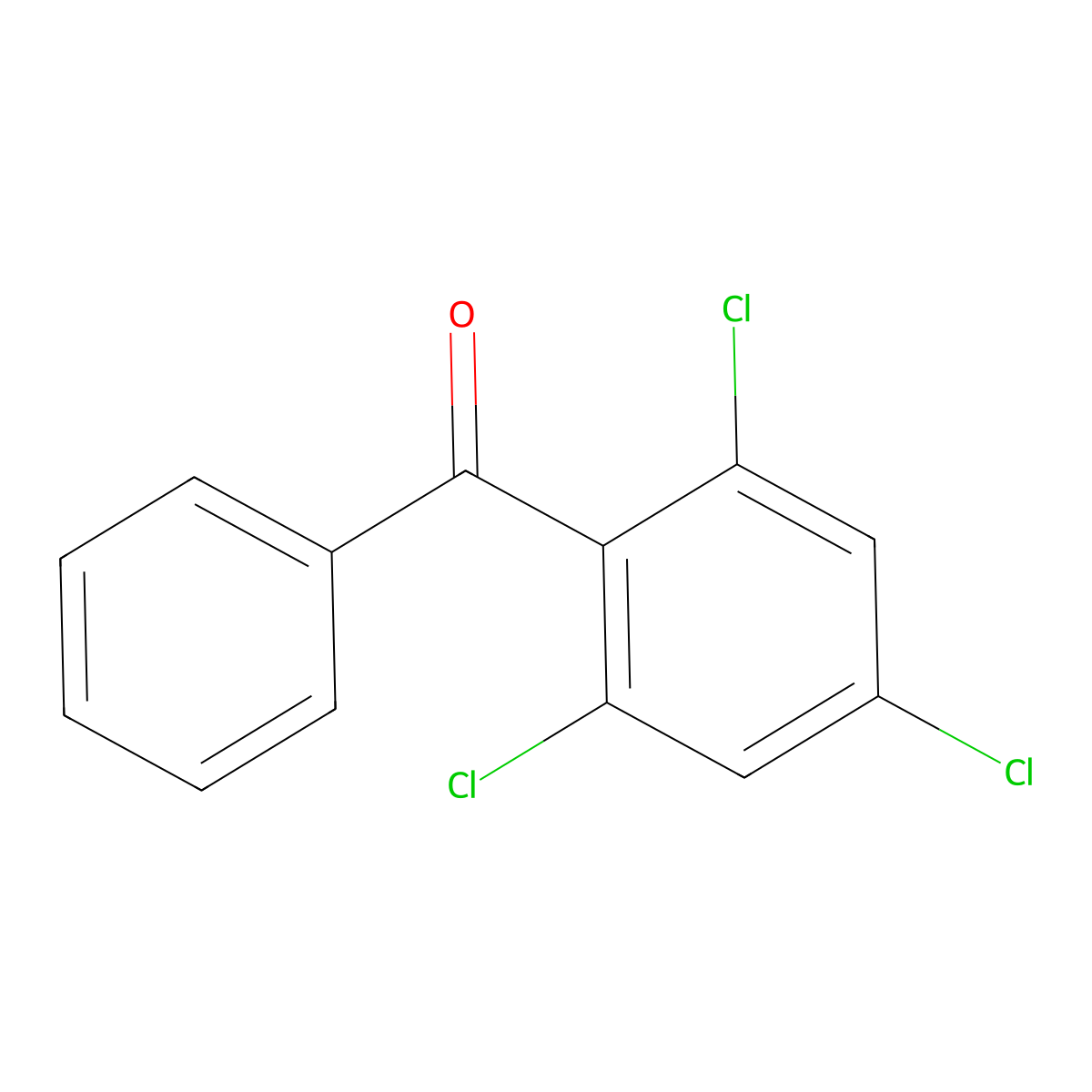 Phenyl(2,4,6-trichlorophenyl)methanone molecular structure, CAS 25187-07-9