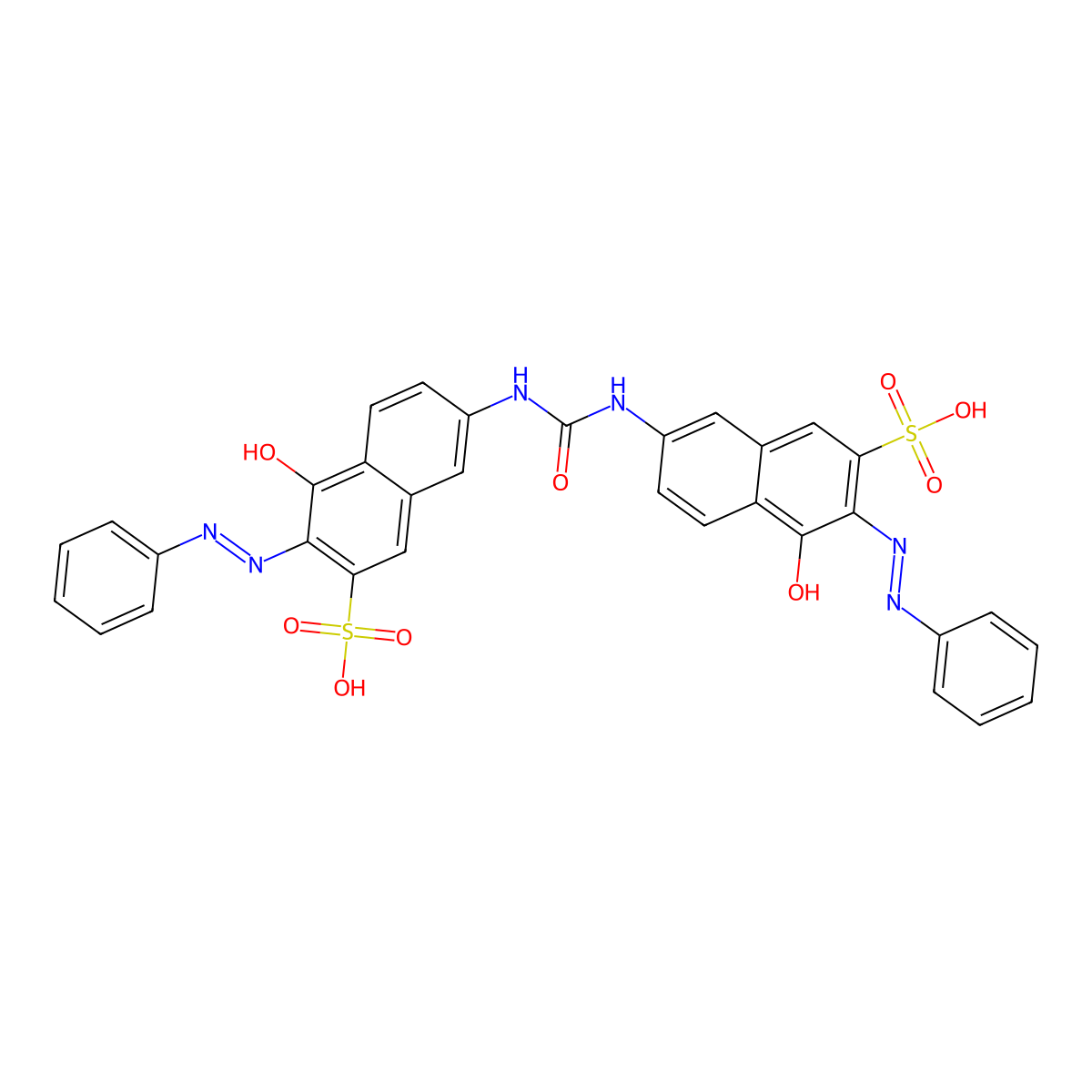 7,7'-(Carbonyldiimino)bis[4-hydroxy-3-(2-phenyldiazenyl)-2-naphthalenesulfonic acid] molecular structure, CAS 25188-23-2
