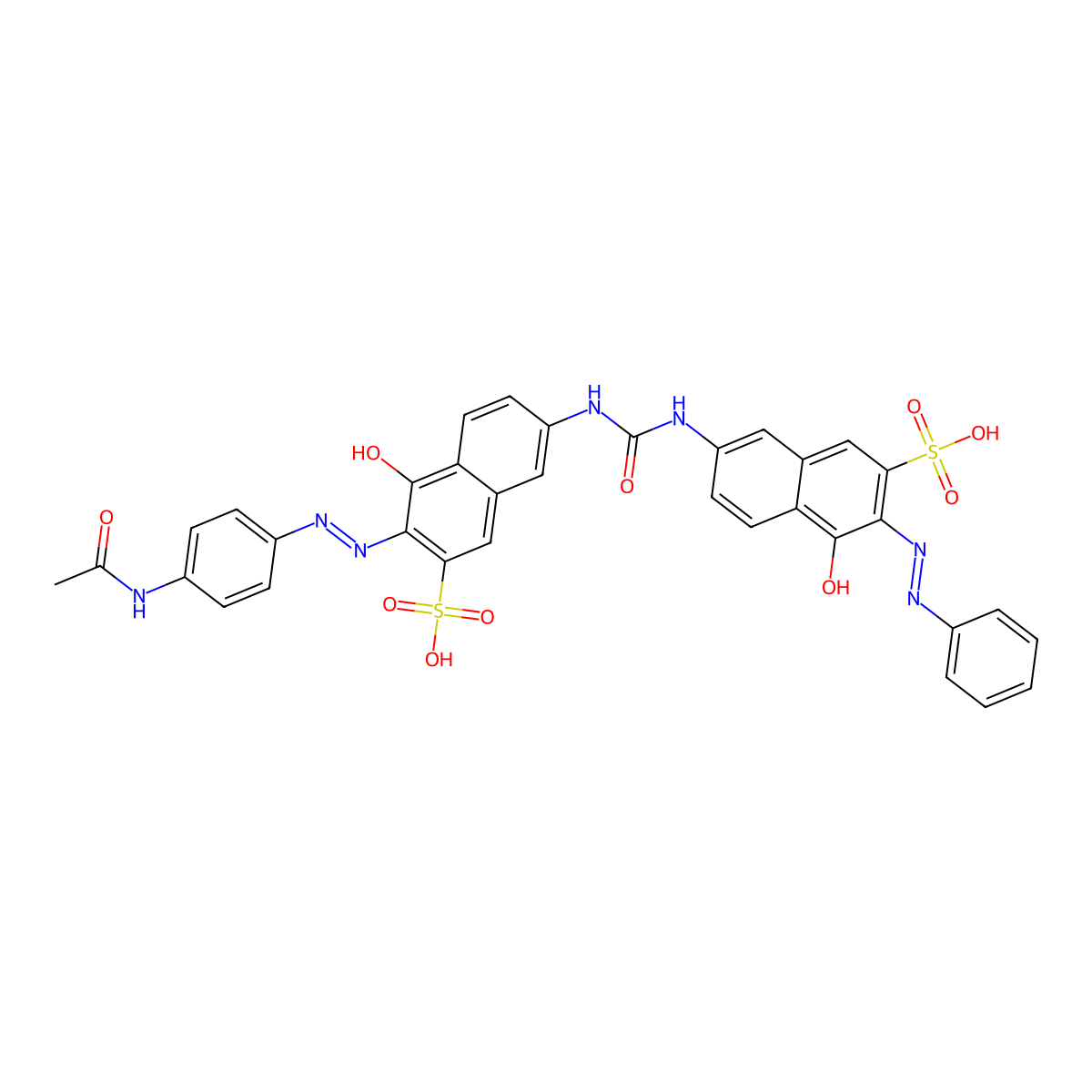 3-((4-Acetamidophenyl)azo)-4-hydroxy-7-((((5-hydroxy-6-(phenylazo)-7-sulpho-2-naphthyl)amino)carbonyl)amino)naphthalene-2-sulphonic acid molecular structure, CAS 25188-34-5