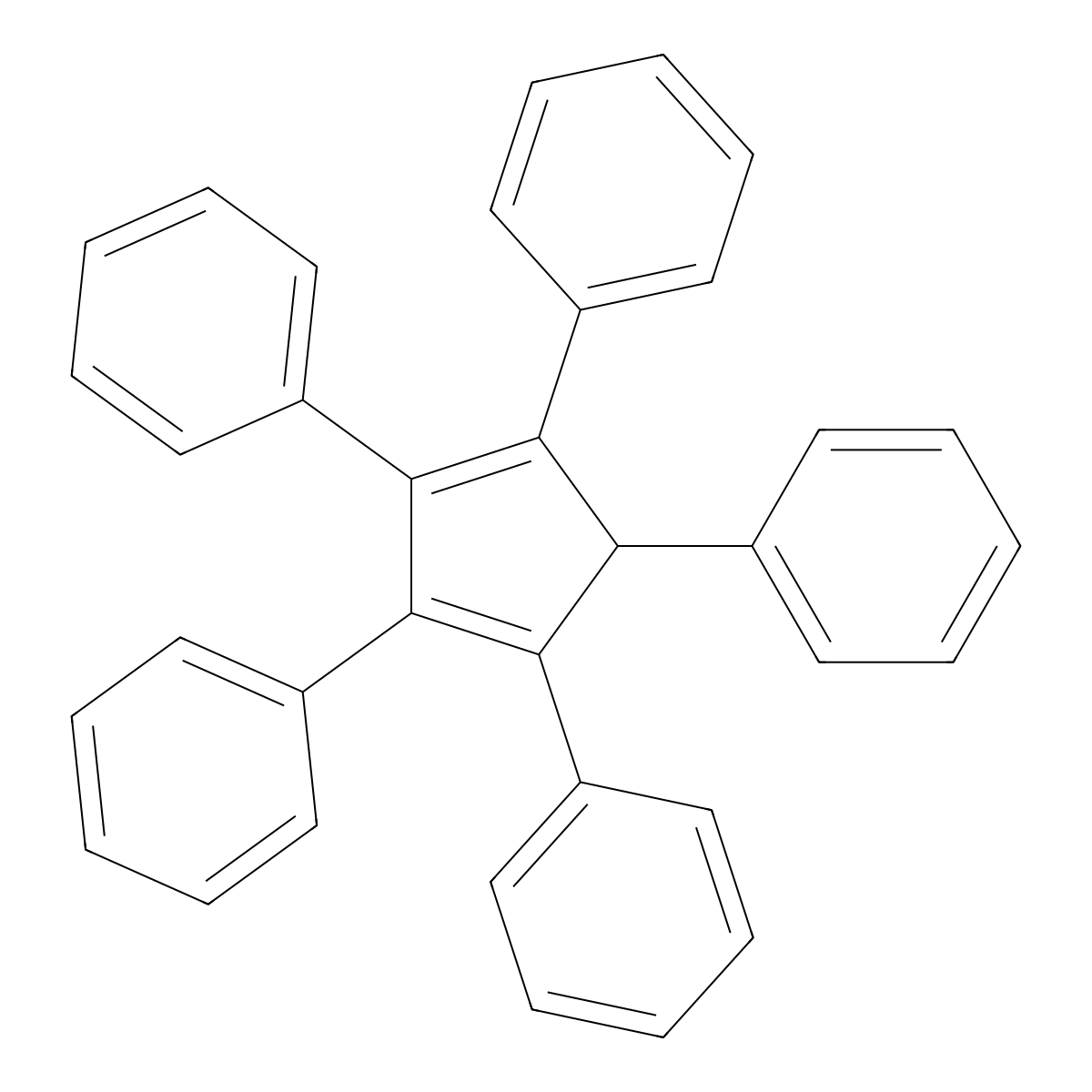 1,2,3,4,5-Pentaphenyl-1,3-cyclopentadiene molecular structure, CAS 2519-10-0