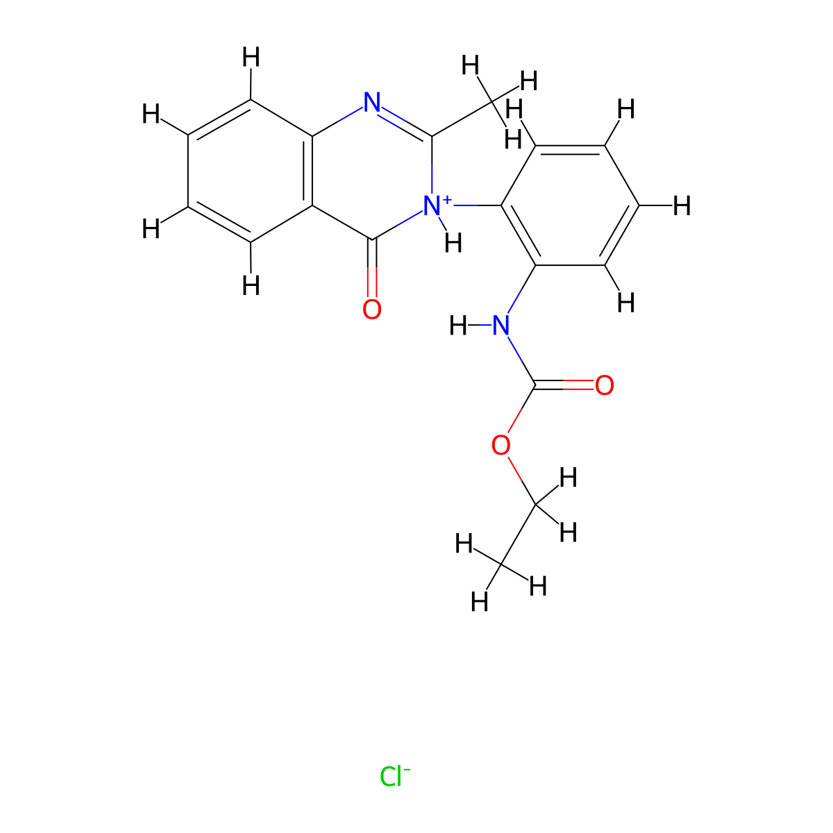 Carbamic acid, (2-(2-methyl-4-oxo-3(4H)-quinazolinyl)phenyl)-, ethyl ester, monohydrochloride molecular structure, CAS 2519-63-3