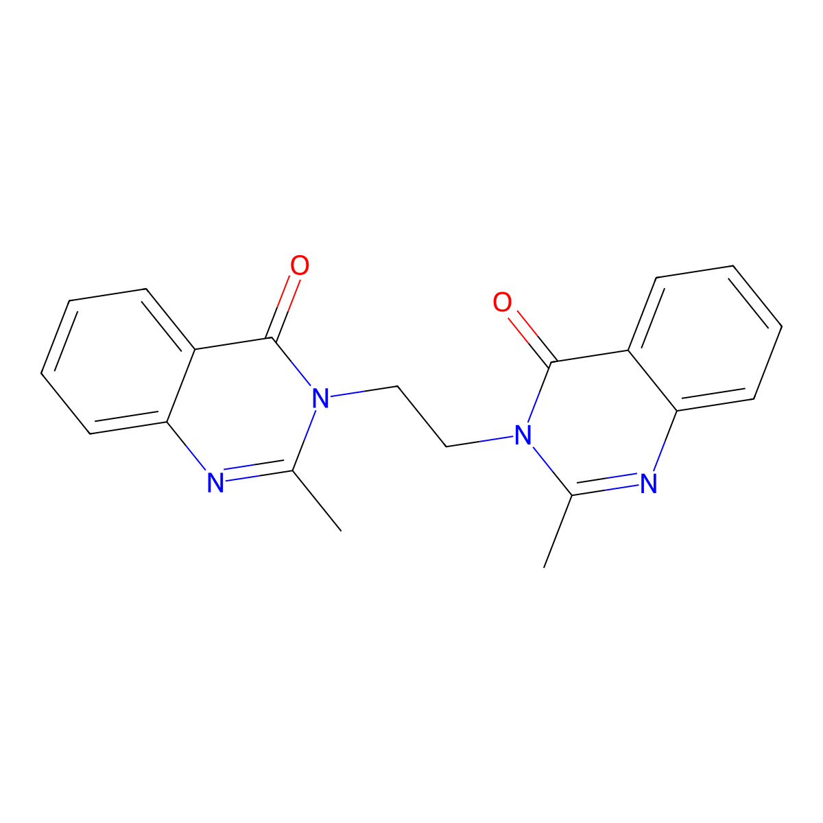 4(3H)-Quinazolinone, 3,3'-ethylenebis(2-methyl- molecular structure, CAS 2519-64-4
