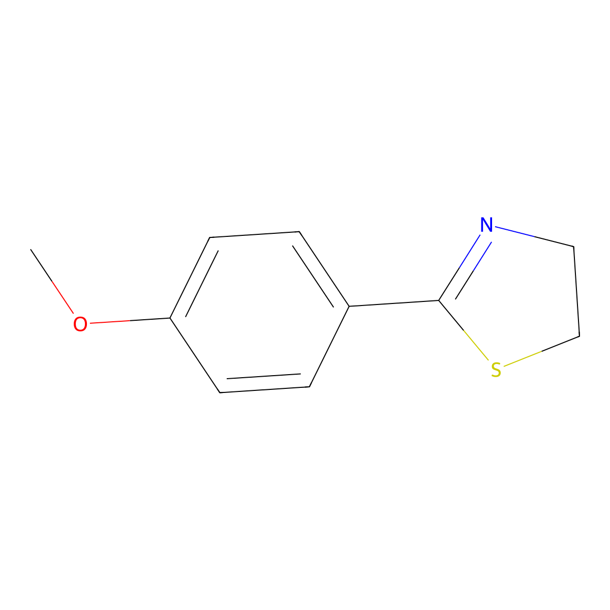Thiazole, 4,5-dihydro-2-(4-methoxyphenyl)- molecular structure, CAS 2519-93-9